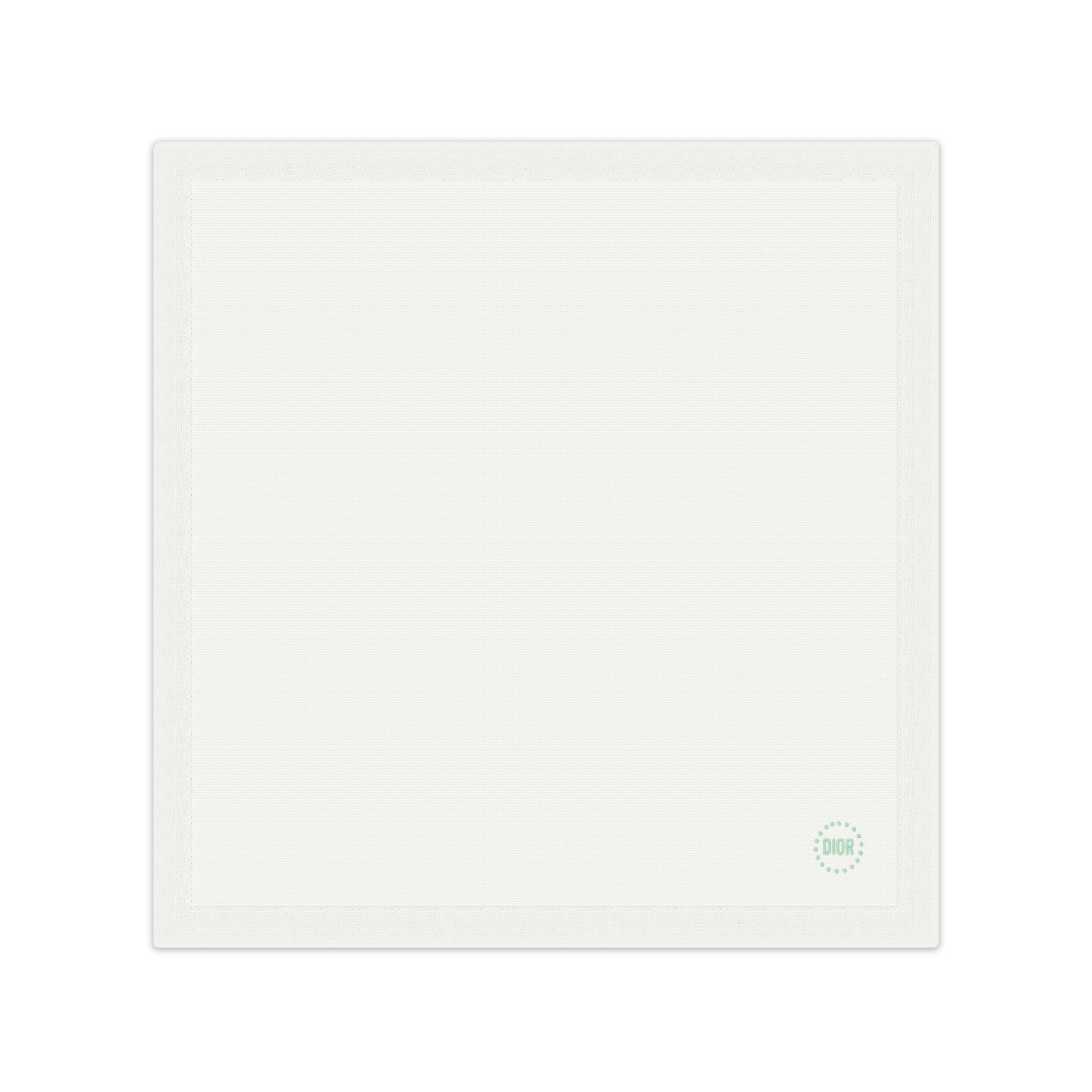 Baby Blanket Ivory Cotton Knit and Poplin with Celadon Revisited Cannage and Polka Dot Motif E01