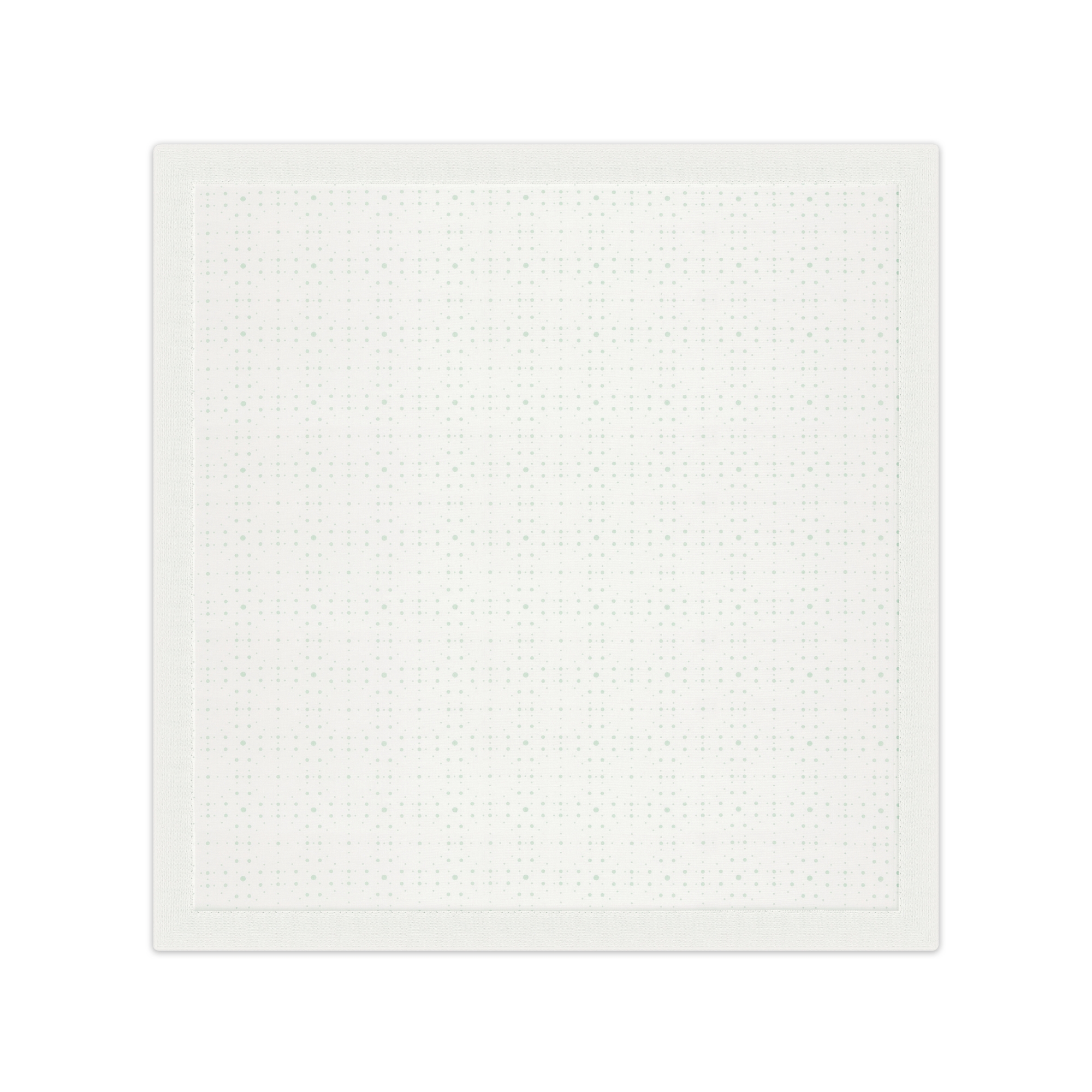 Baby Blanket Ivory Cotton Knit and Poplin with Celadon Revisited Cannage and Polka Dot Motif E08