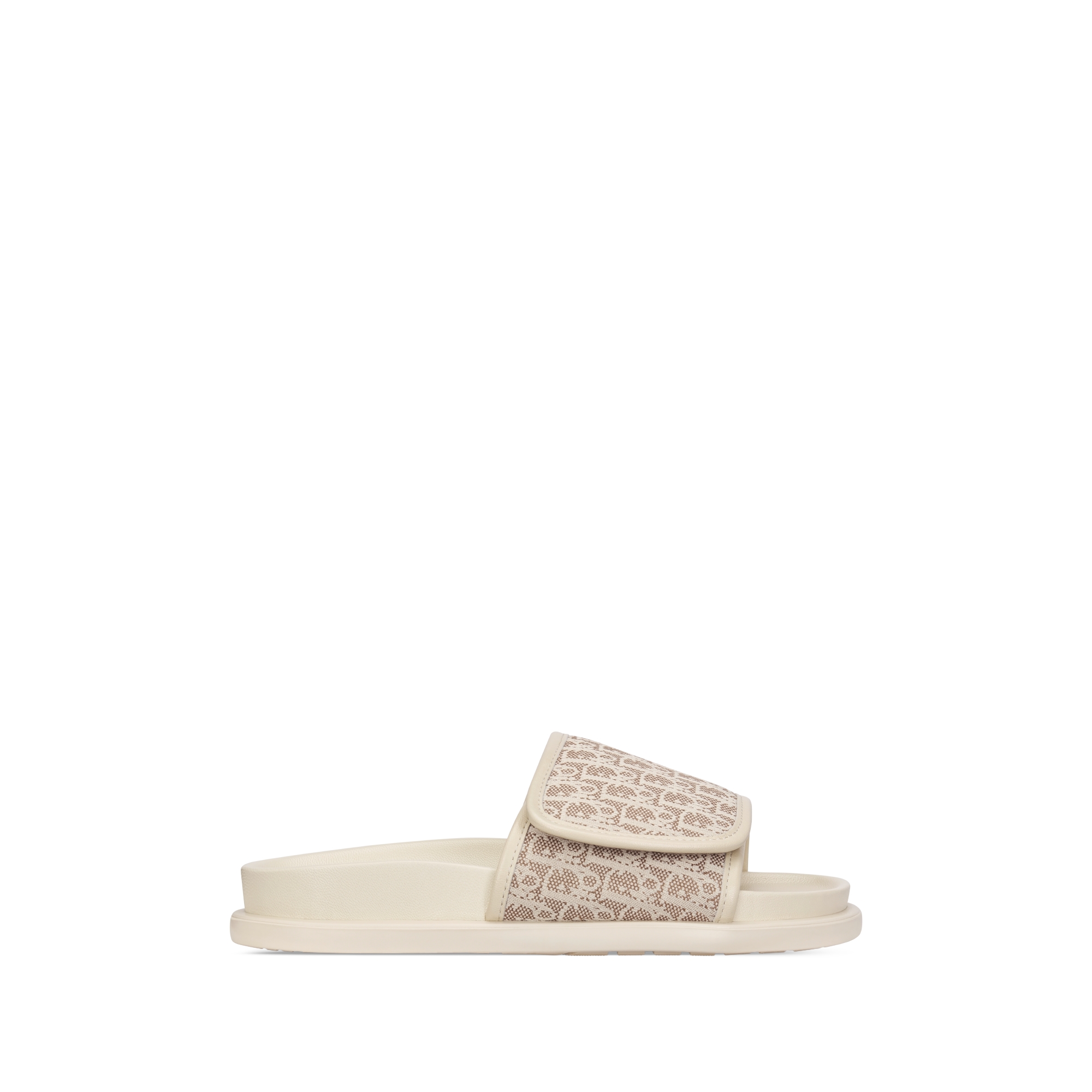 Kids' Slide Beige Calfskin and Dior Oblique Canvas E02