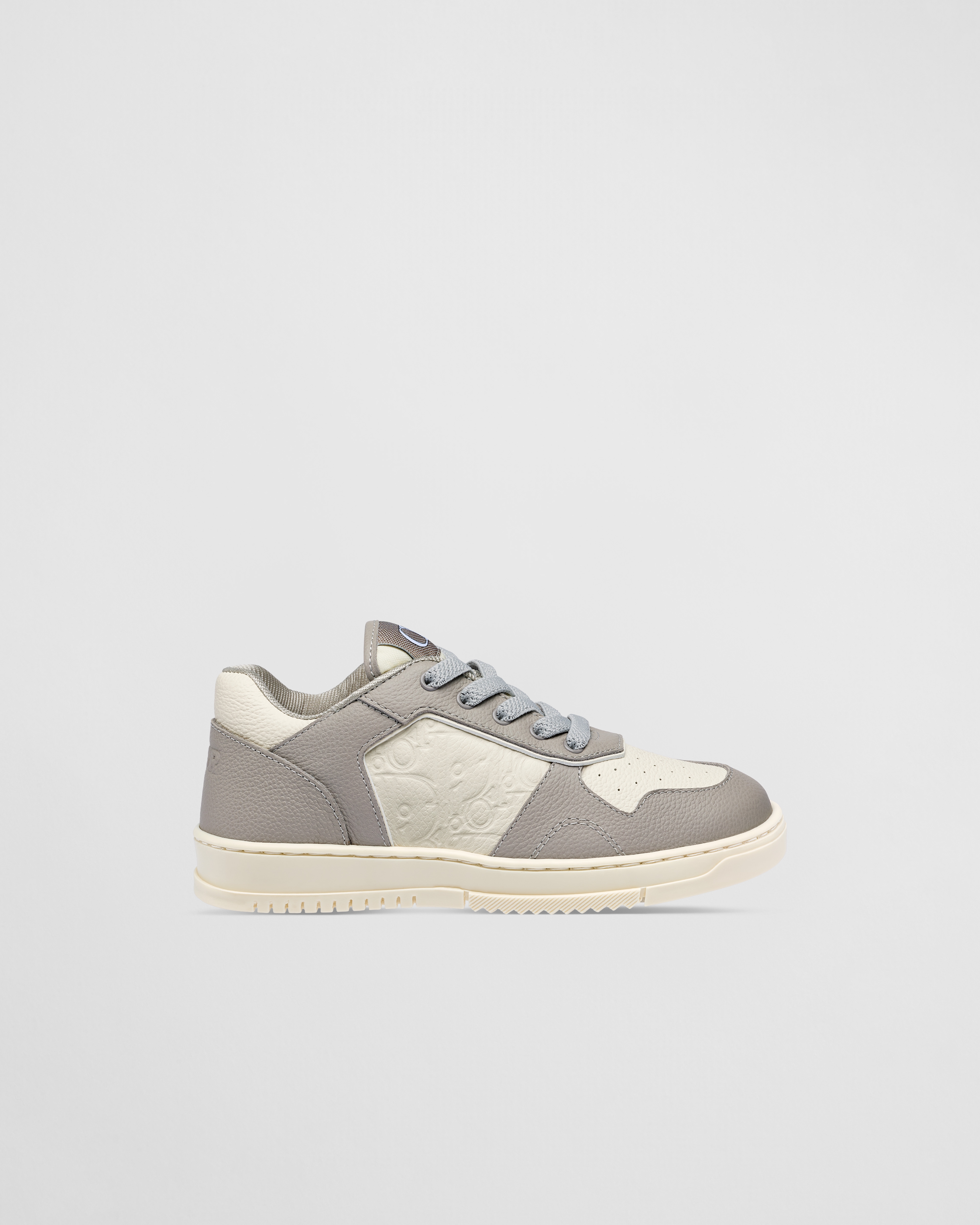 Little Kids' B27 Uptown Low-Top Sneaker Gray Grained Calfskin and Ecru Dior Gravity Leather E02