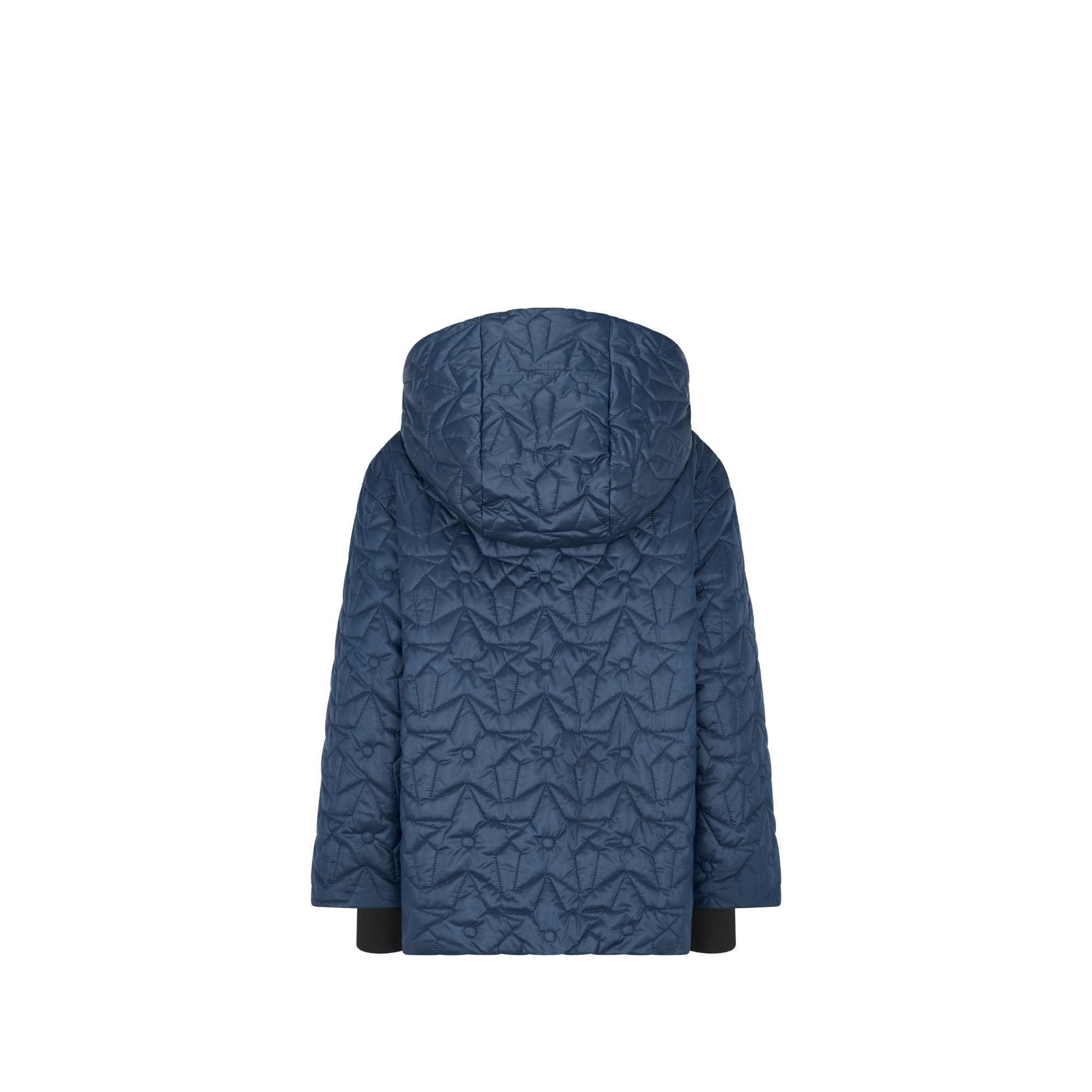 Parka mit Kapuze für Kinder Wasserabweisender Funktionsstoff in Marineblau mit Sternmotiv E08