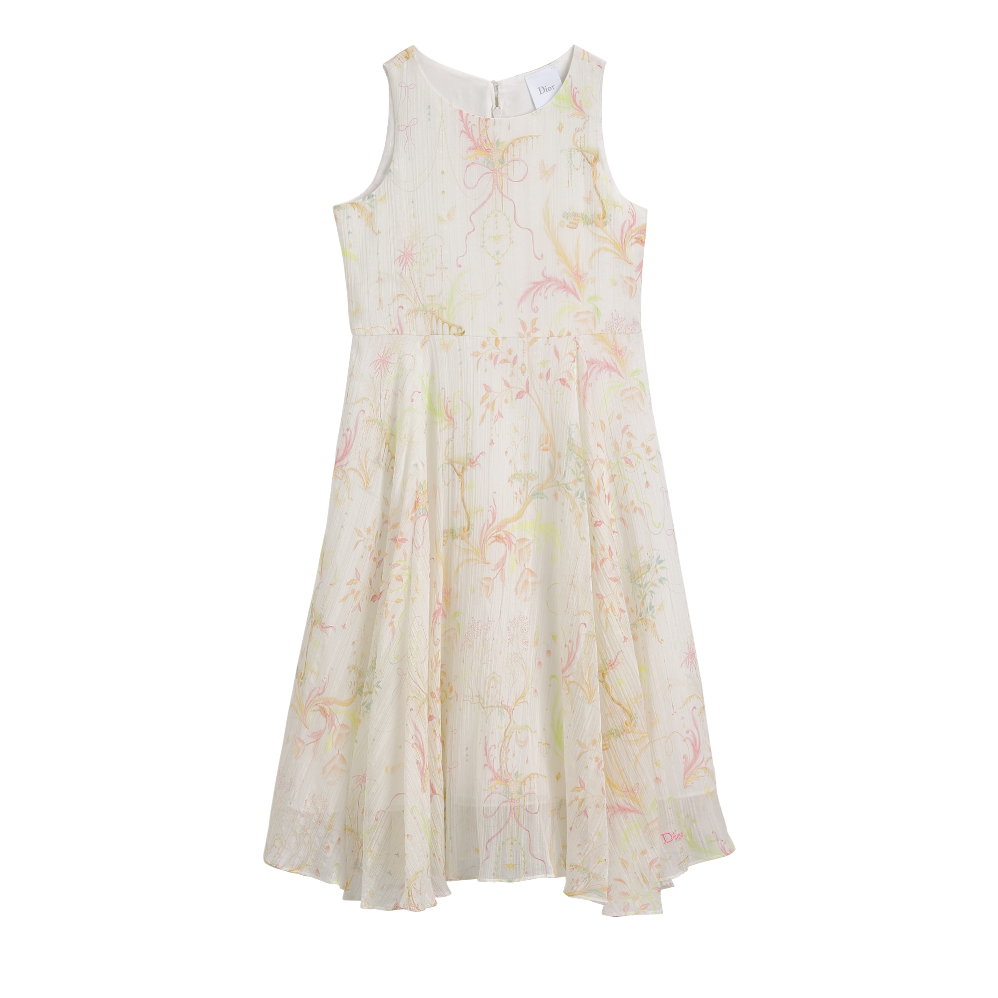 【DIOR】【kids】淡ピンク トワルドゥジュイ ニット ワンピース ドレス DIOR | キッズ ロングドレス トワル ドゥ ジュイ コットン & シルク ボイル