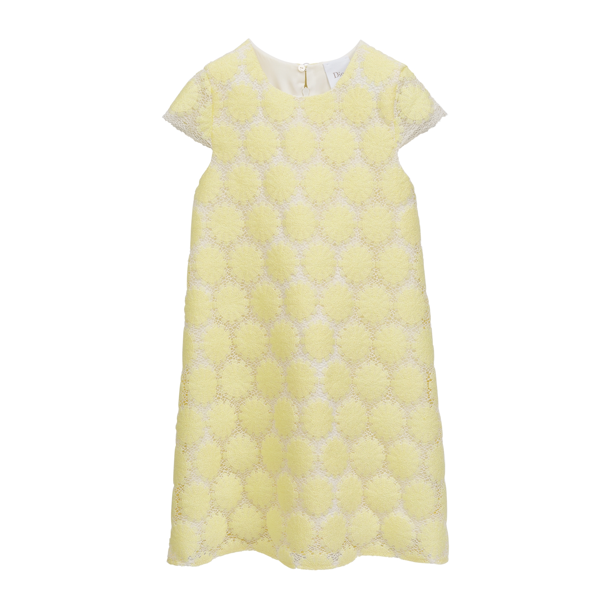 Kids' A-Line Dress Ivory and Pale Yellow Lace with Sequins | DIOR
