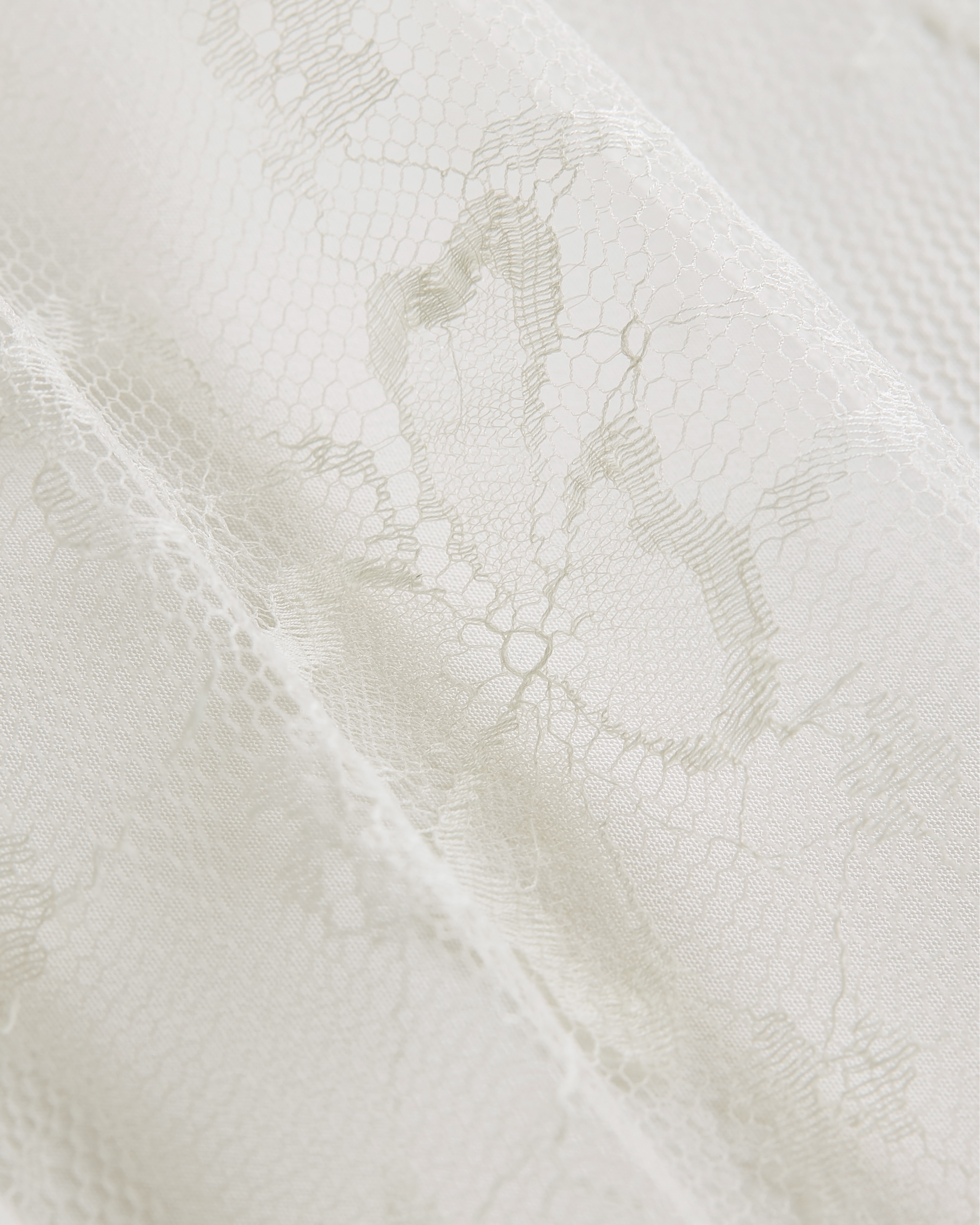 Kids' Flared Dress Ivory Clover Motif Lace E10