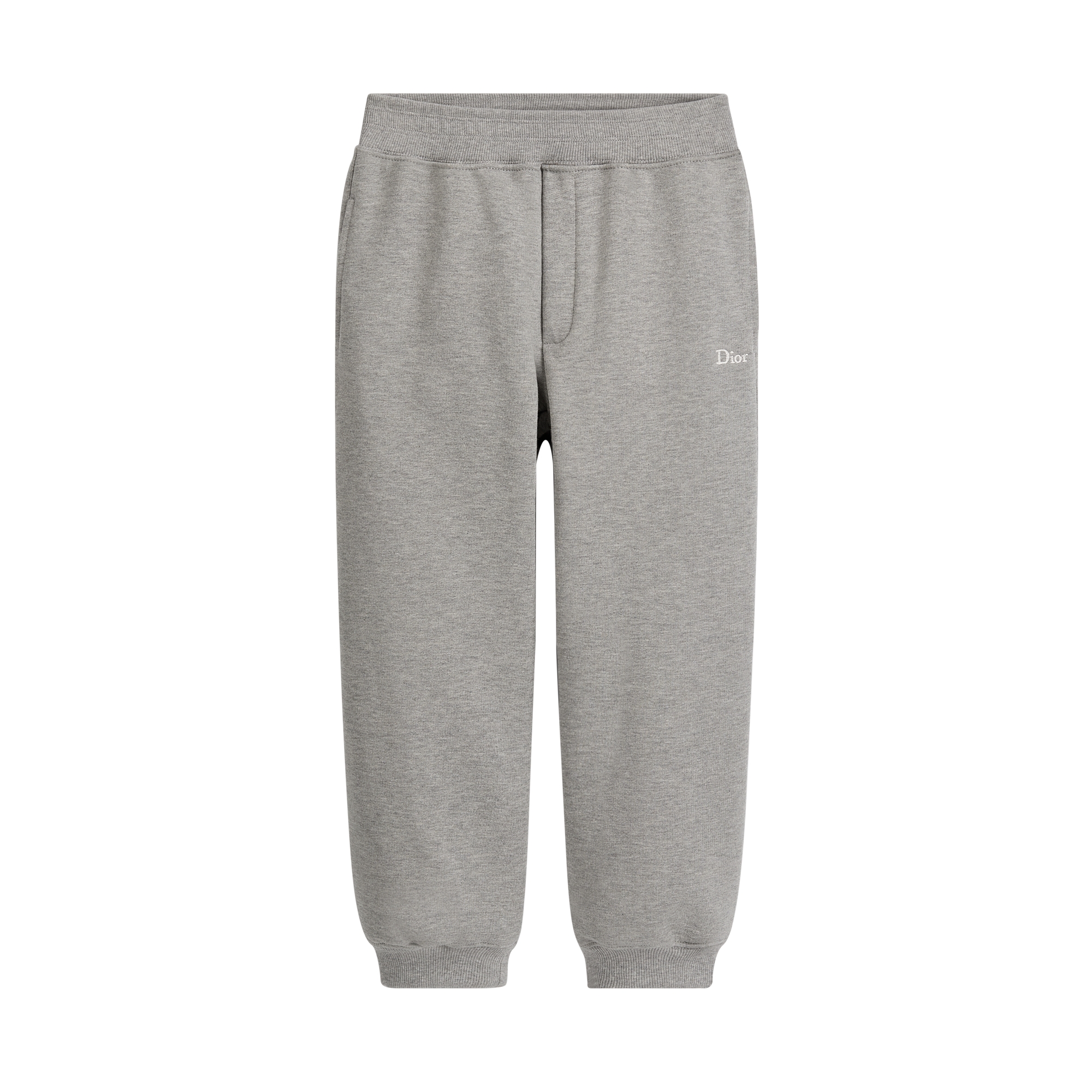 Kids' Track Pants Gray Cotton Fleece E01