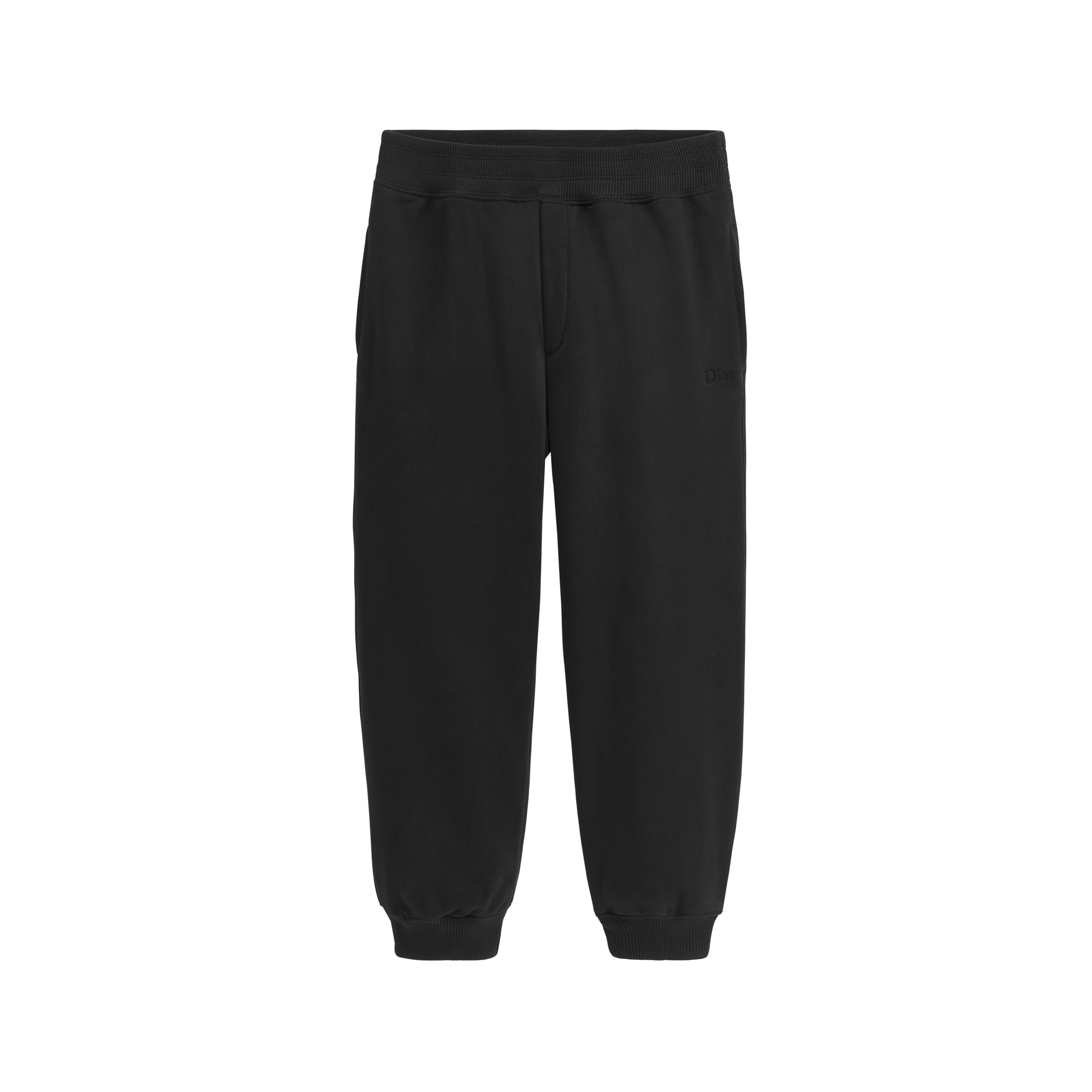 Kids' Track Pants Black Cotton Fleece E01