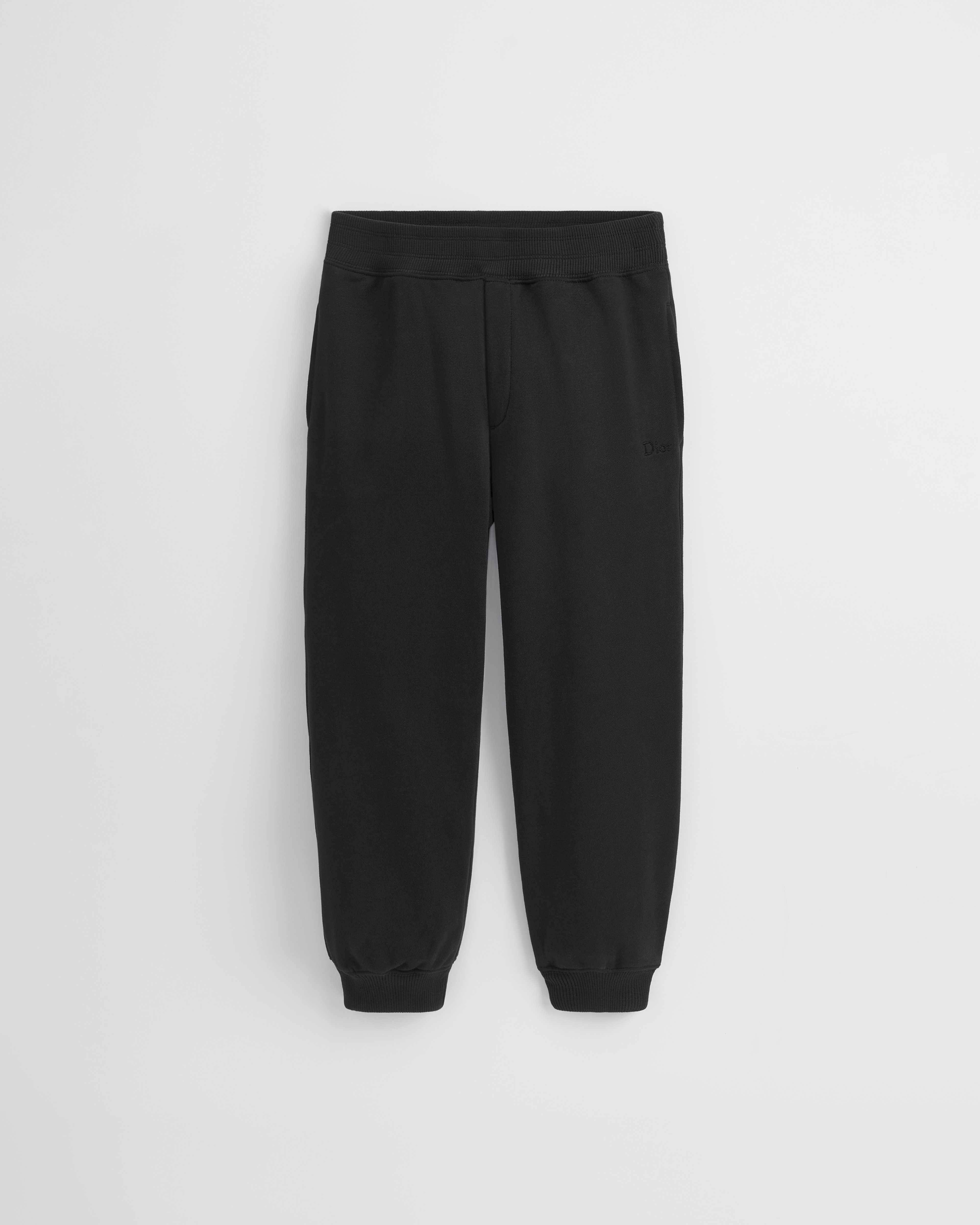 Kids' Track Pants Black Cotton Fleece E01