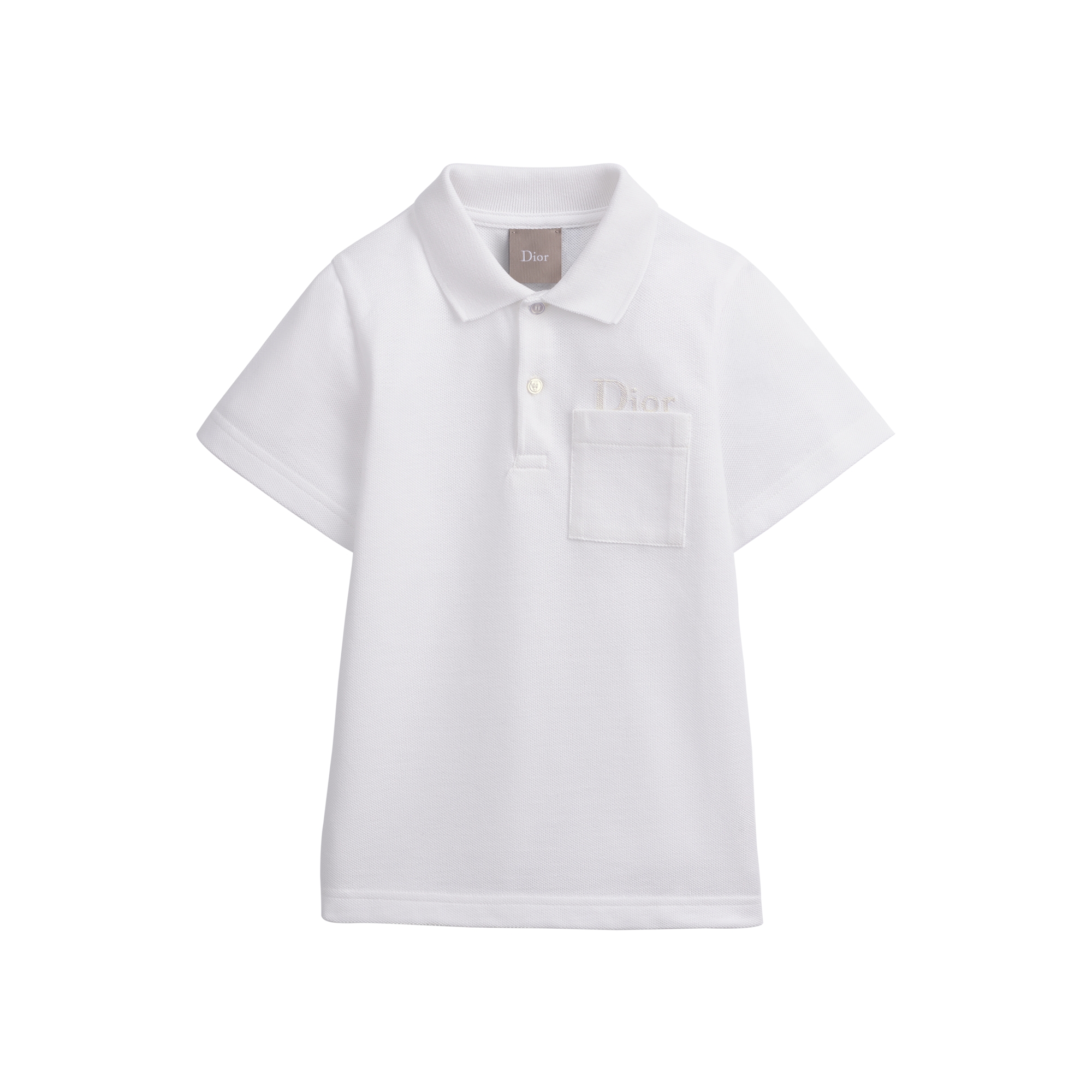 Kids' Polo Shirt White Cotton Piqué E01
