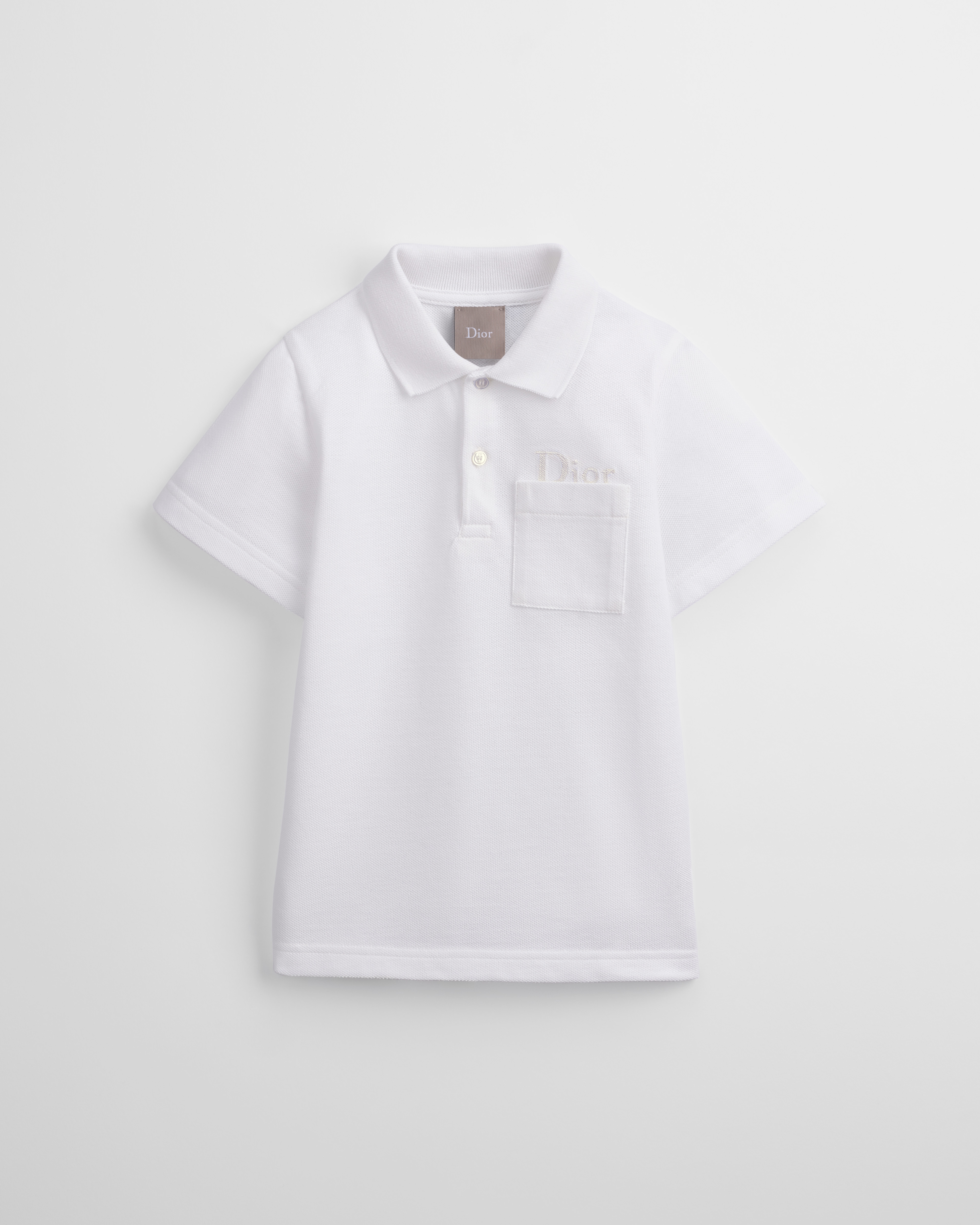 Polo per bambini Piqué di cotone bianco E01