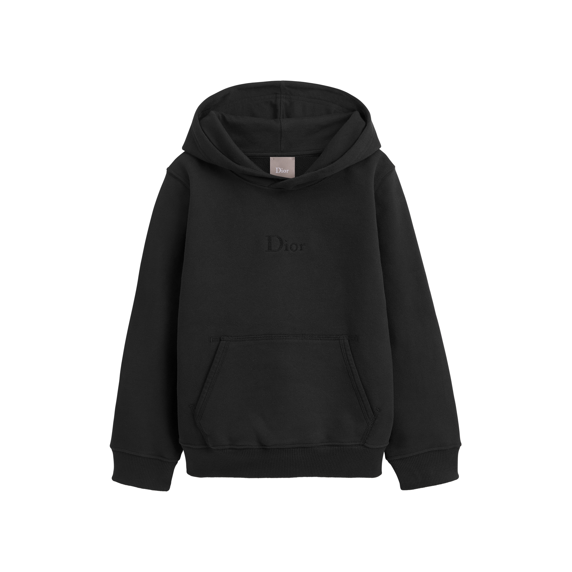 Kids' Hooded Sweatshirt Black Cotton Fleece E01