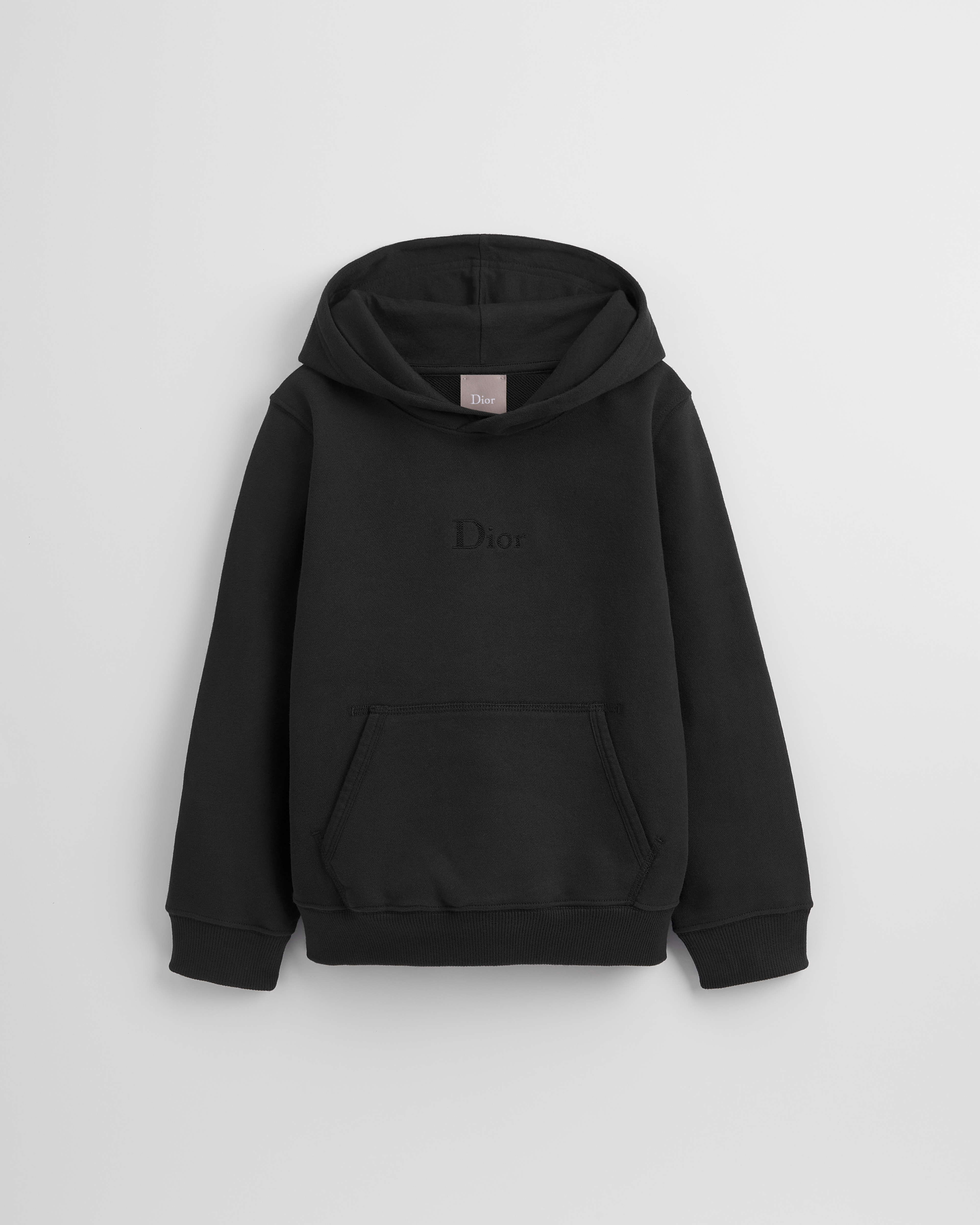 Kids' Hooded Sweatshirt Black Cotton Fleece E01
