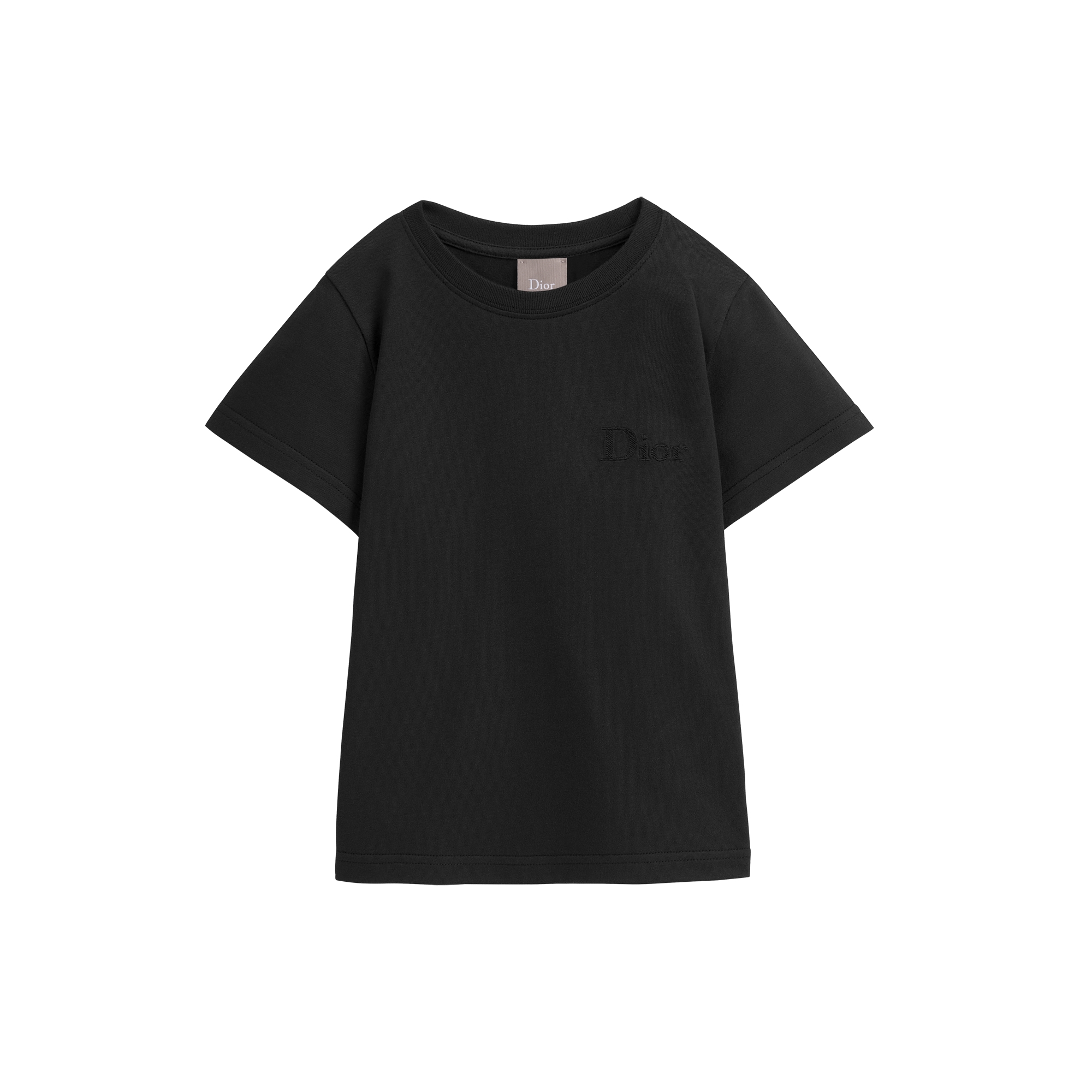 Kids' T-Shirt Black Cotton Jersey E01
