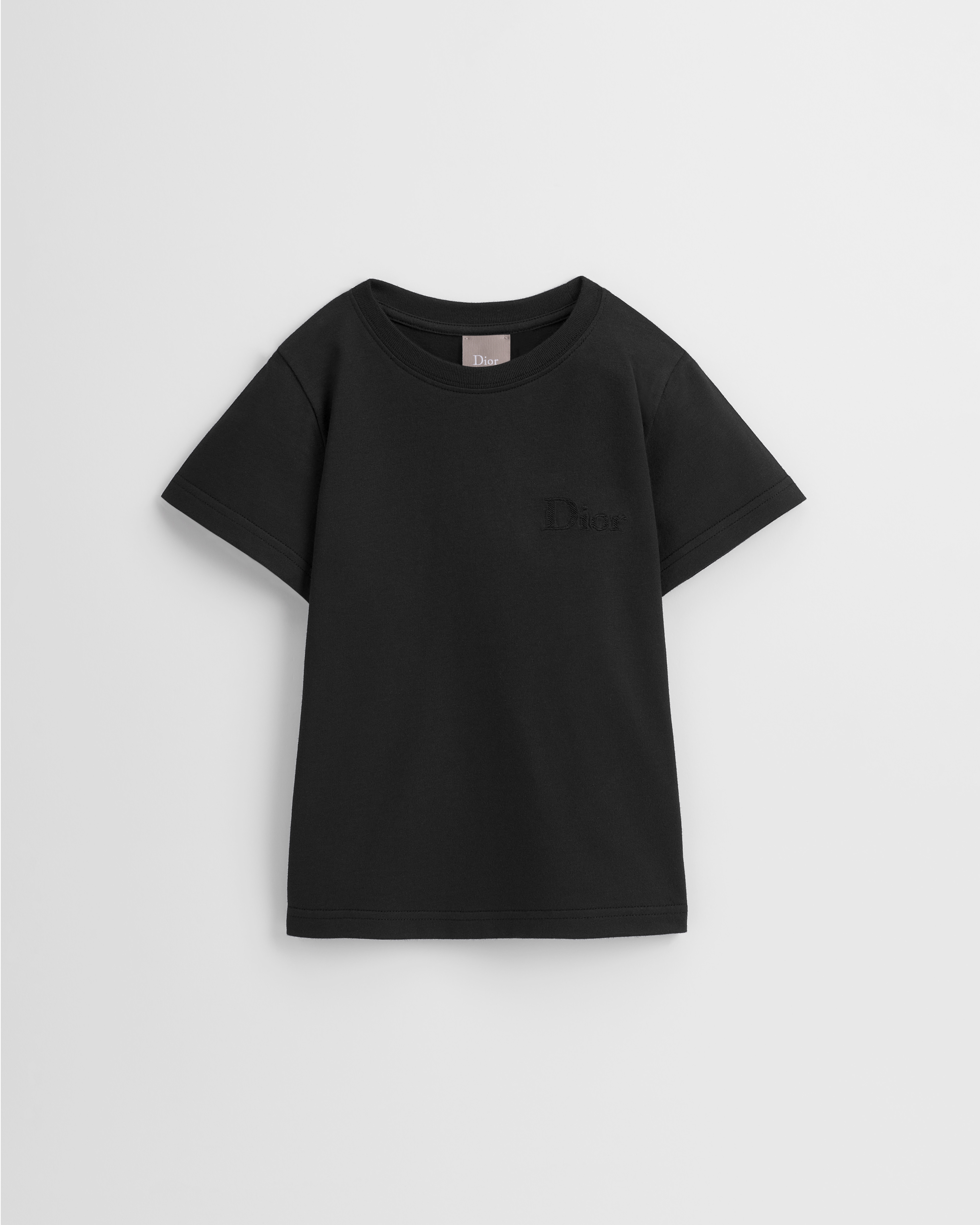 Kids' T-Shirt Black Cotton Jersey E01