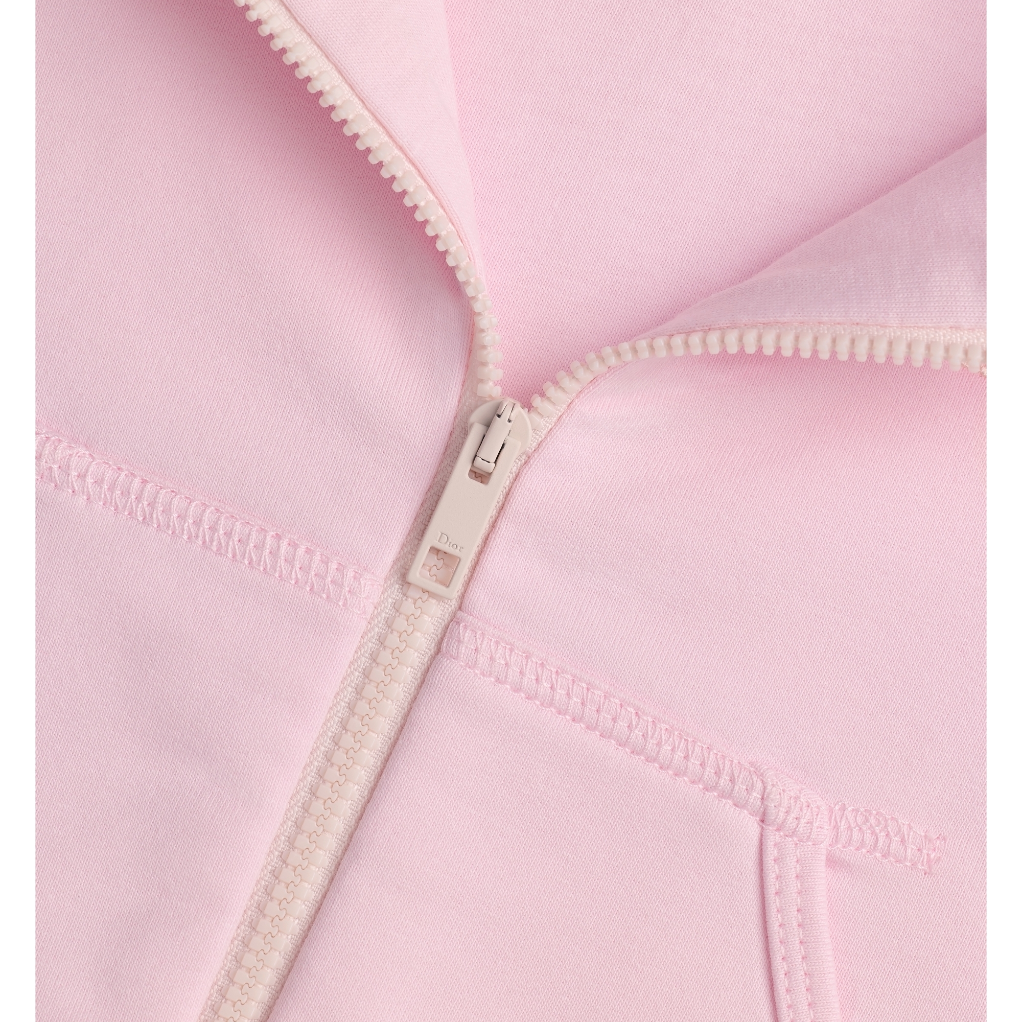 Baby Zipped Hooded Sweatshirt Pale Pink Cotton Fleece E10