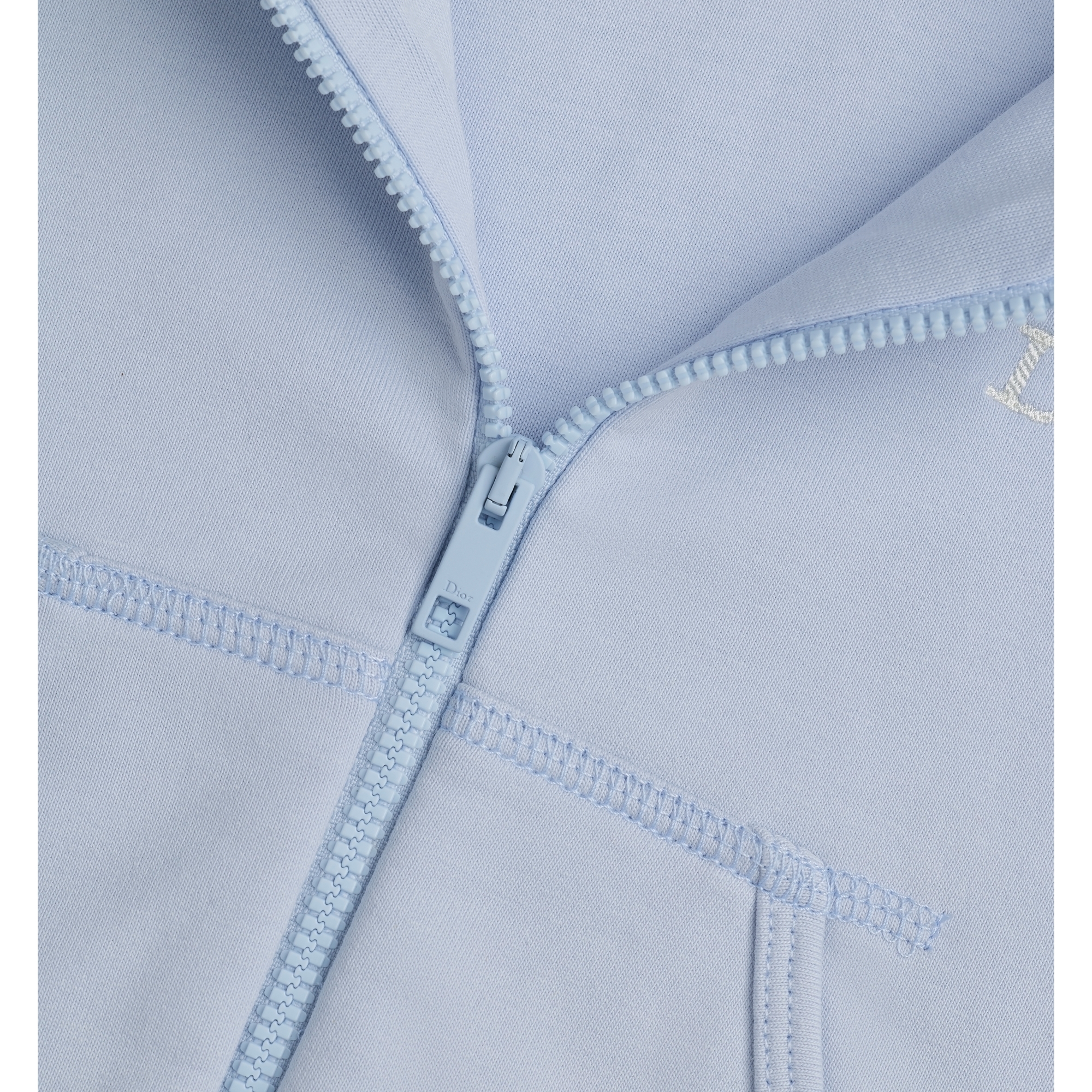Baby Zipped Hooded Sweatshirt Light Blue Cotton Fleece E10