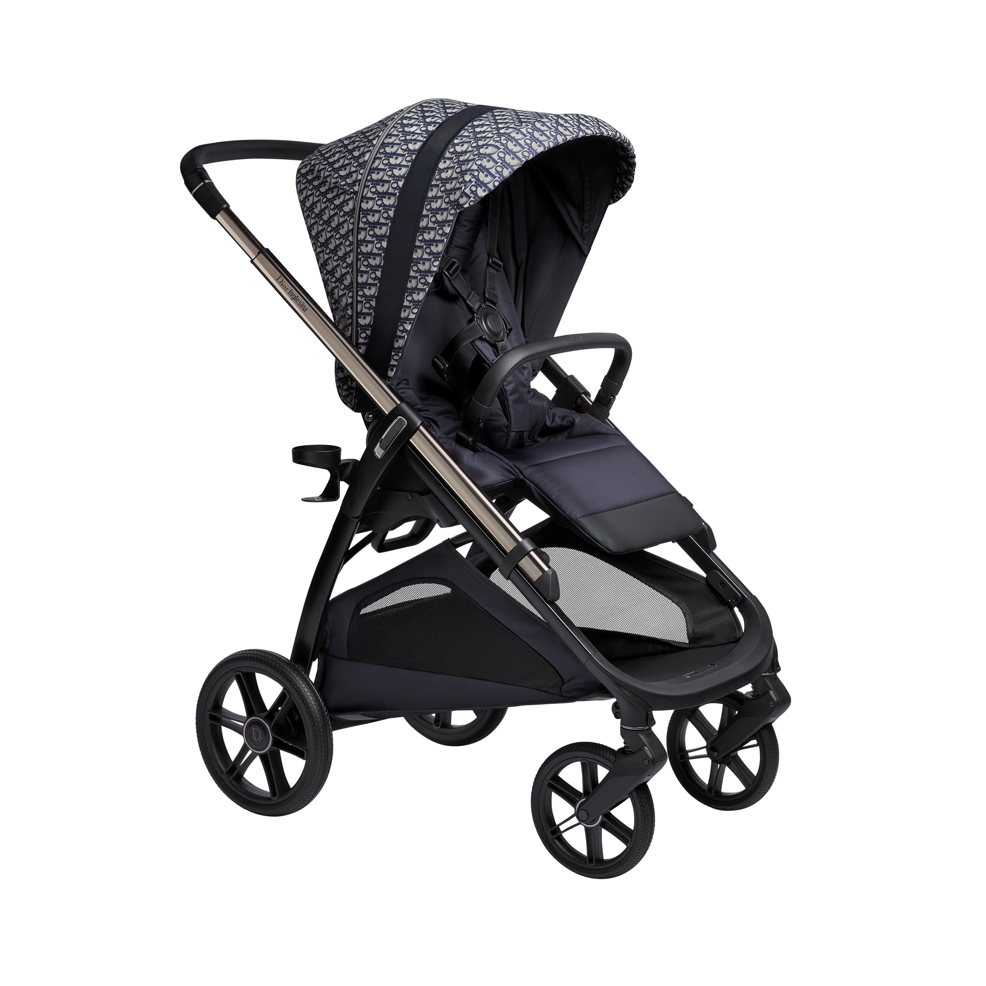Stroller Beige and Blue Dior Oblique Printed Water-Repellent Fabric E03