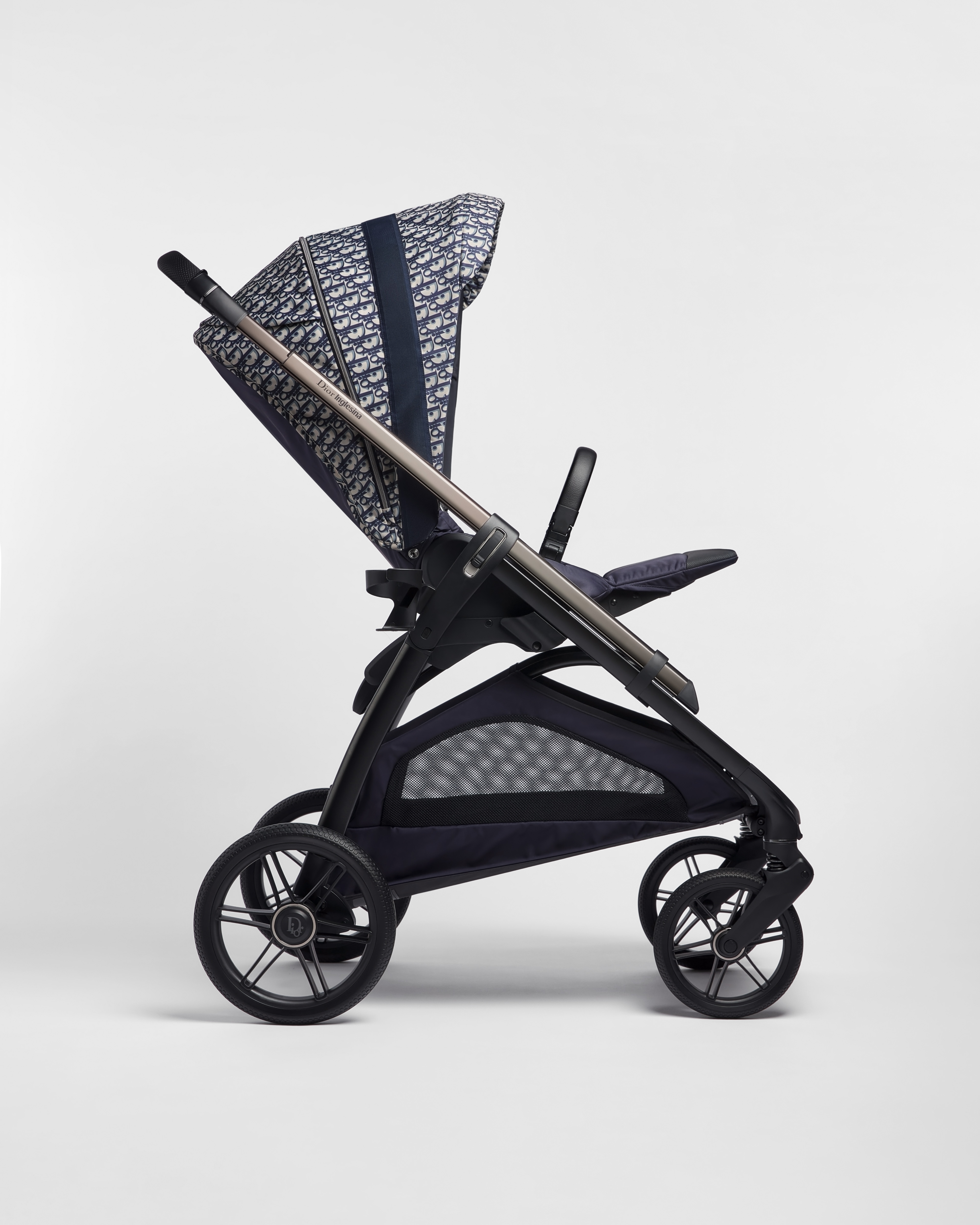 Stroller Beige and Blue Dior Oblique Printed Water-Repellent Fabric E01