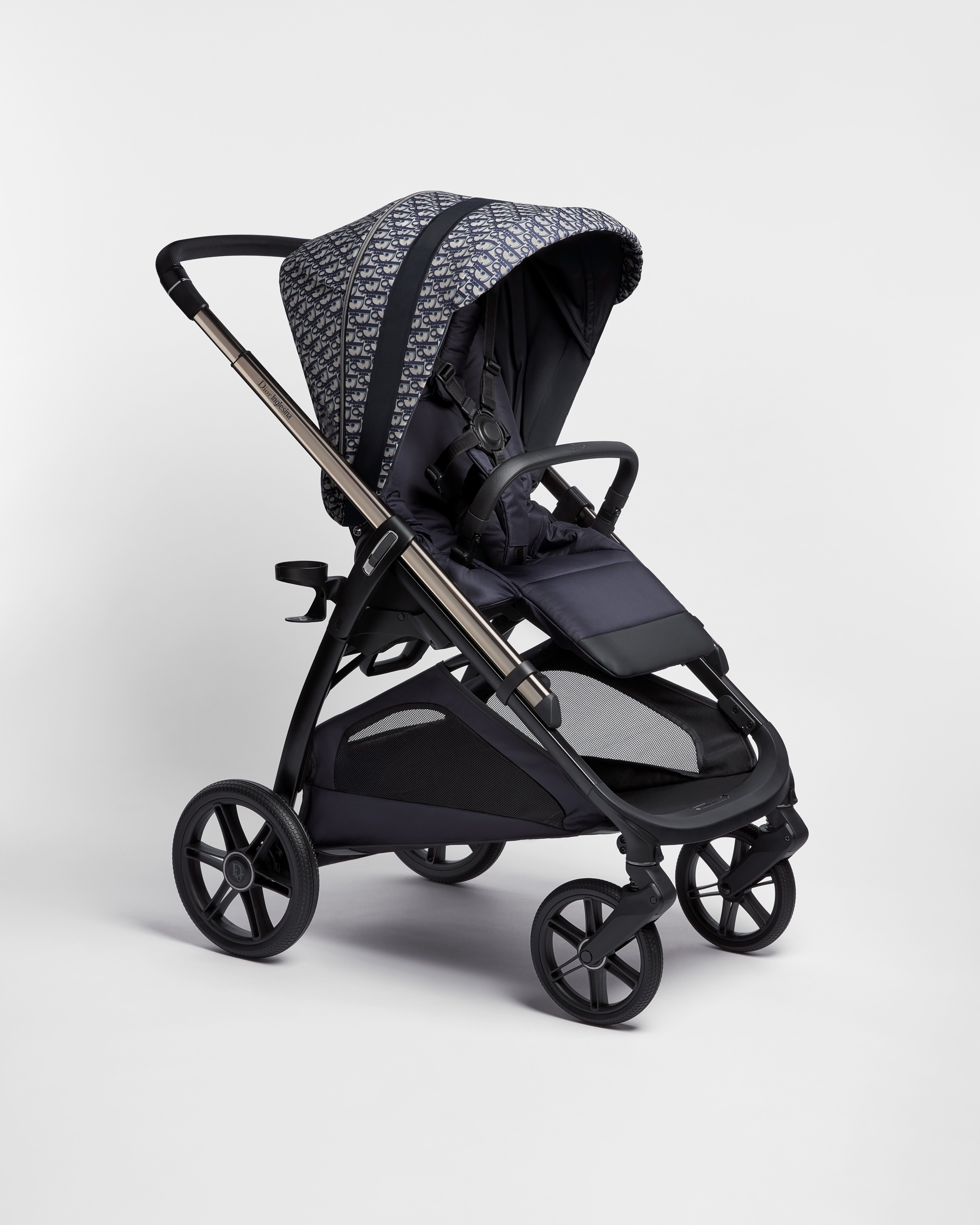 Stroller Beige and Blue Dior Oblique Printed Water-Repellent Fabric E03