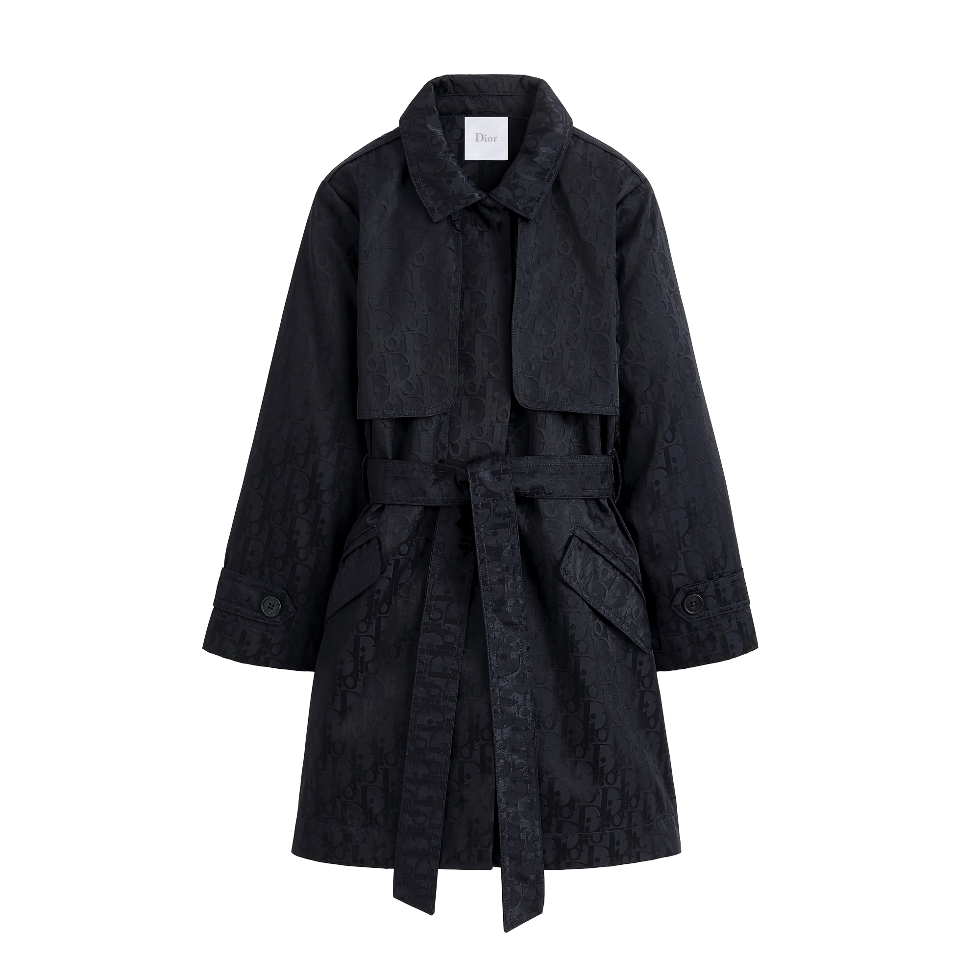Kids' Trench Coat Navy Blue Dior Oblique Water-Repellent Technical Taffeta E01