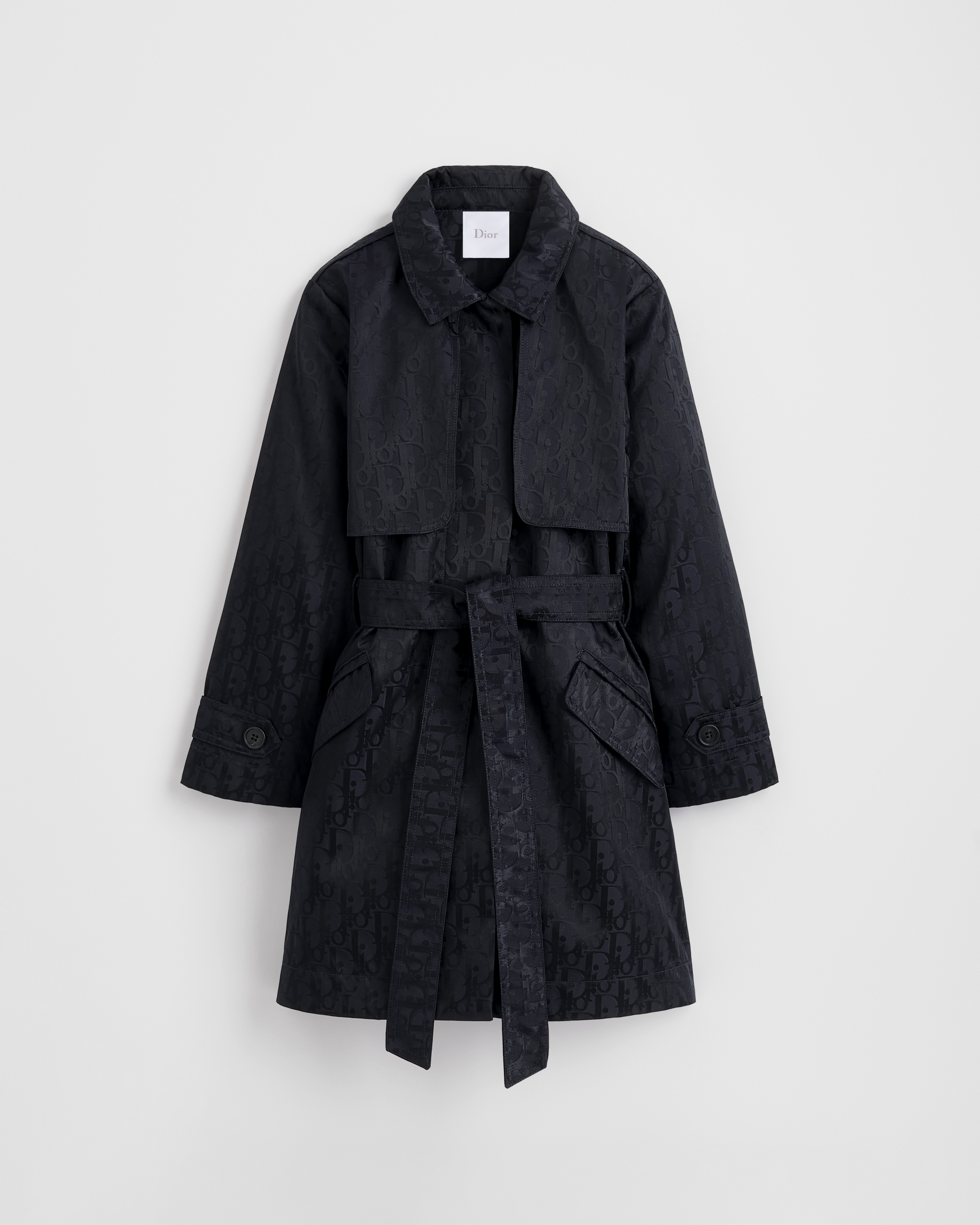 Kids' Trench Coat Navy Blue Dior Oblique Water-Repellent Technical Taffeta E01
