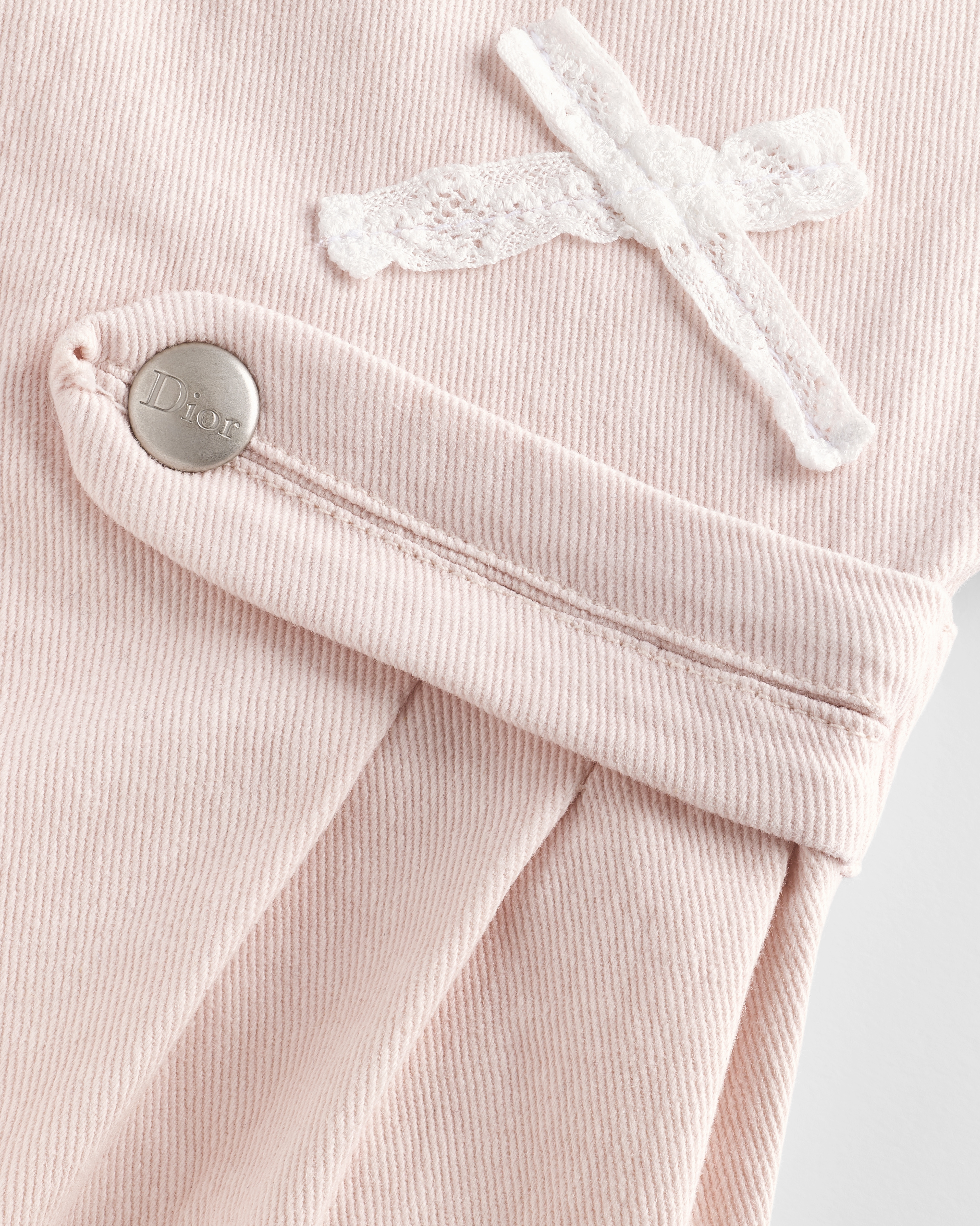 Kids' A-Line Cinched Dress Pale Pink Cotton Gabardine | DIOR ID