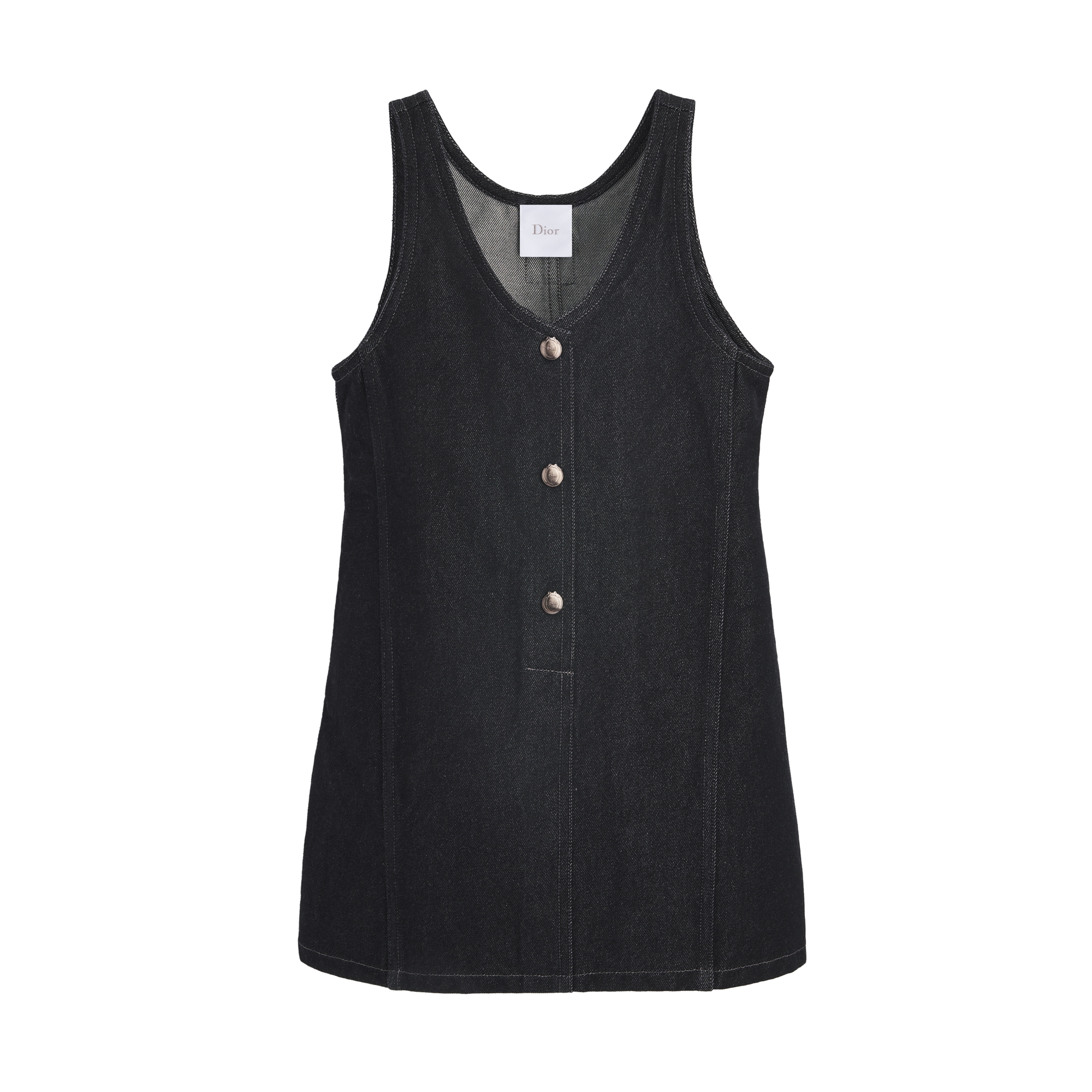 Kids' A-Line Dress Anthracite Gray Cotton Gabardine E01