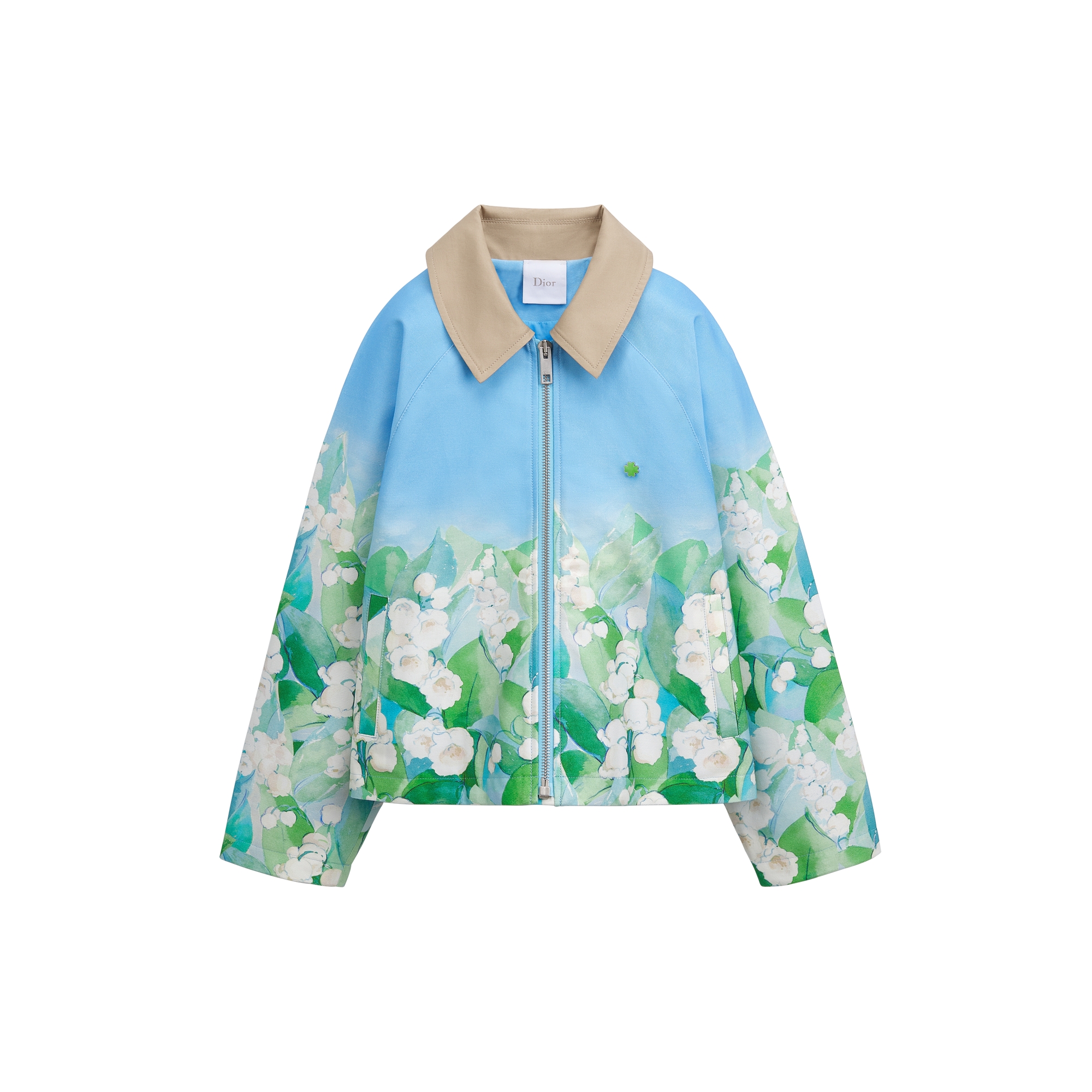 Kids' Jacket Blue Cotton with Multicolor Seasonal Lily of the