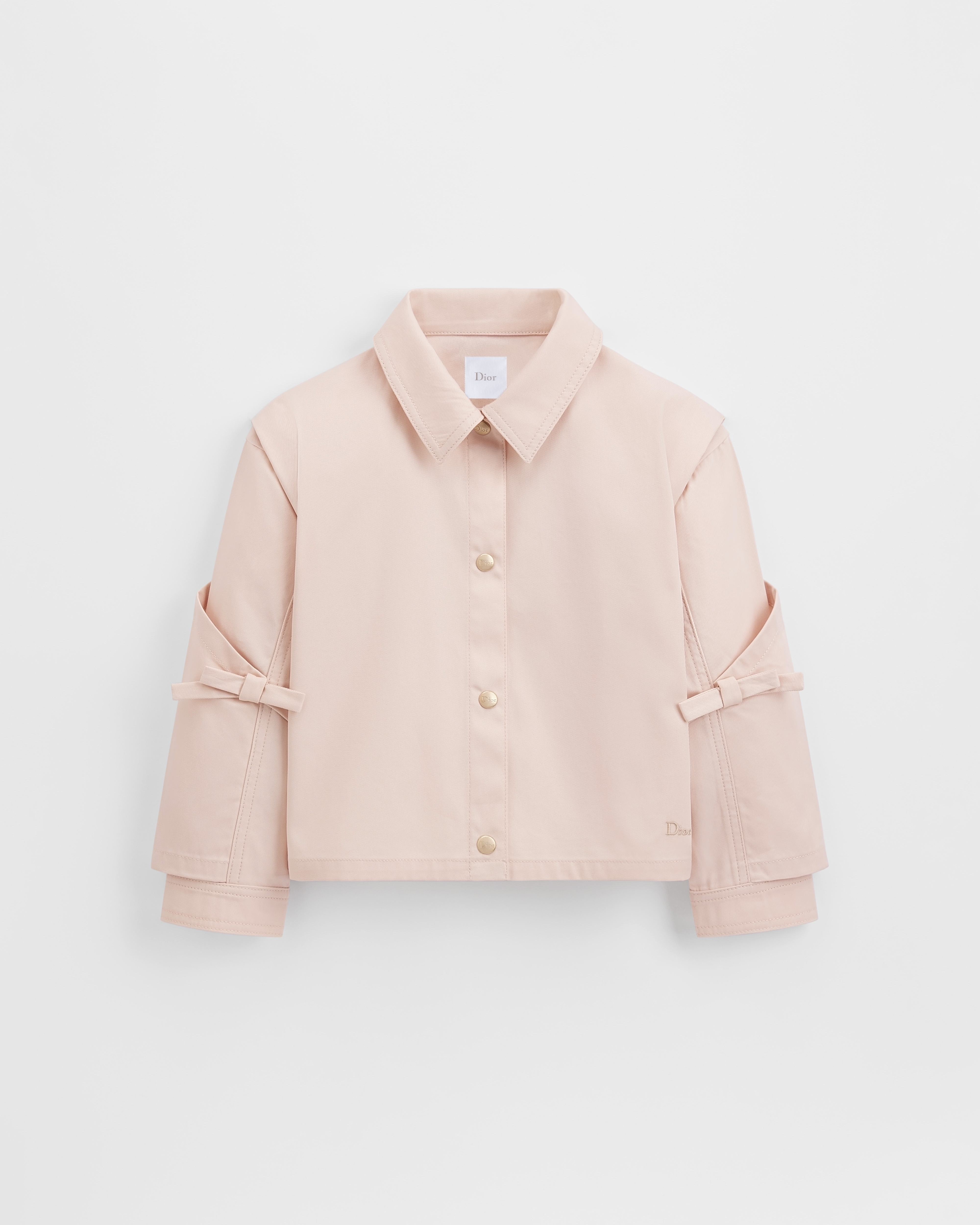 Cropped-Jacke für Kinder Baumwollgabardine in Pastellrosa E01