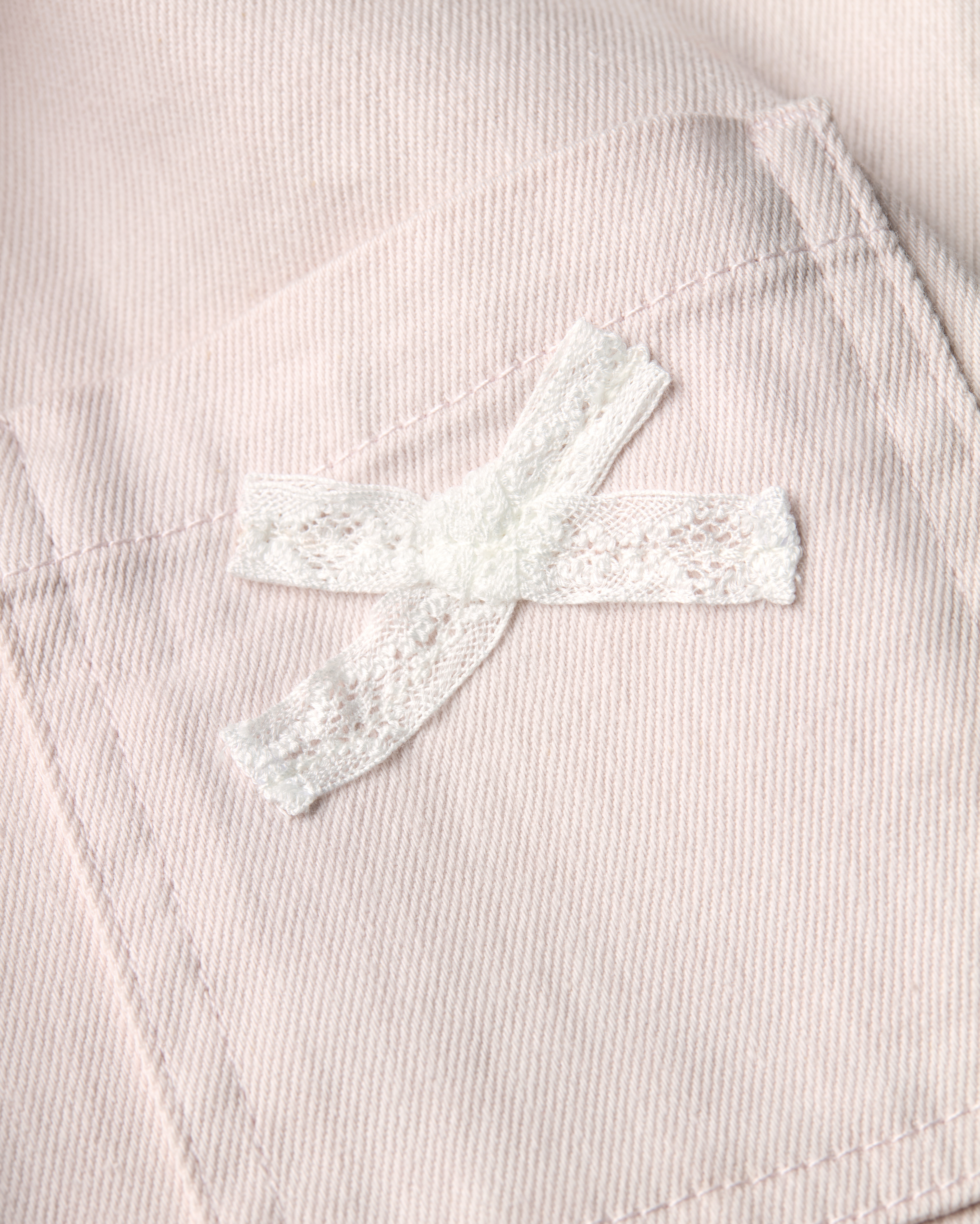Kids' Cropped Jacket Pale Pink Cotton Gabardine E10