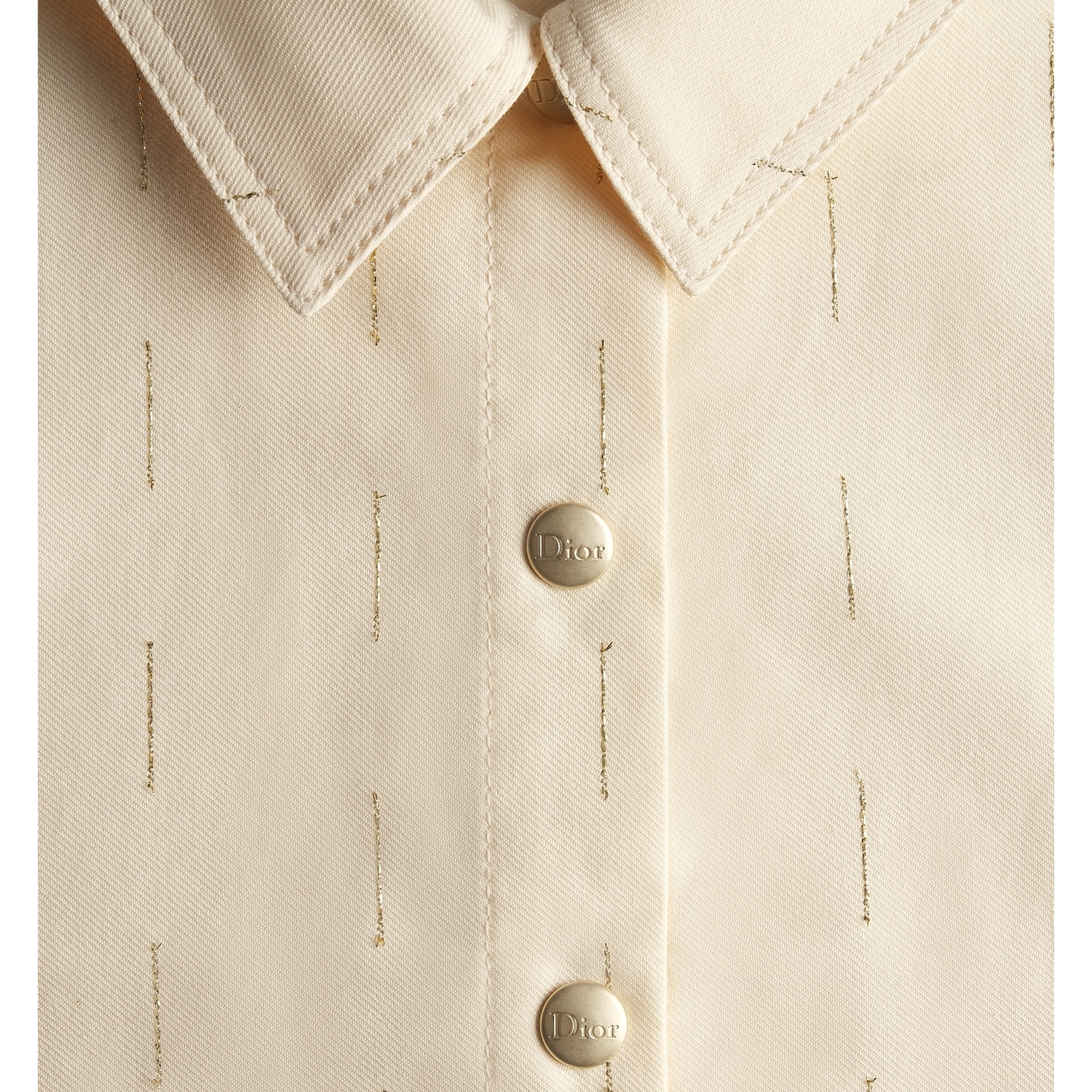 Kids' Vest Vanilla and Gold-Tone Cotton Gabardine E10