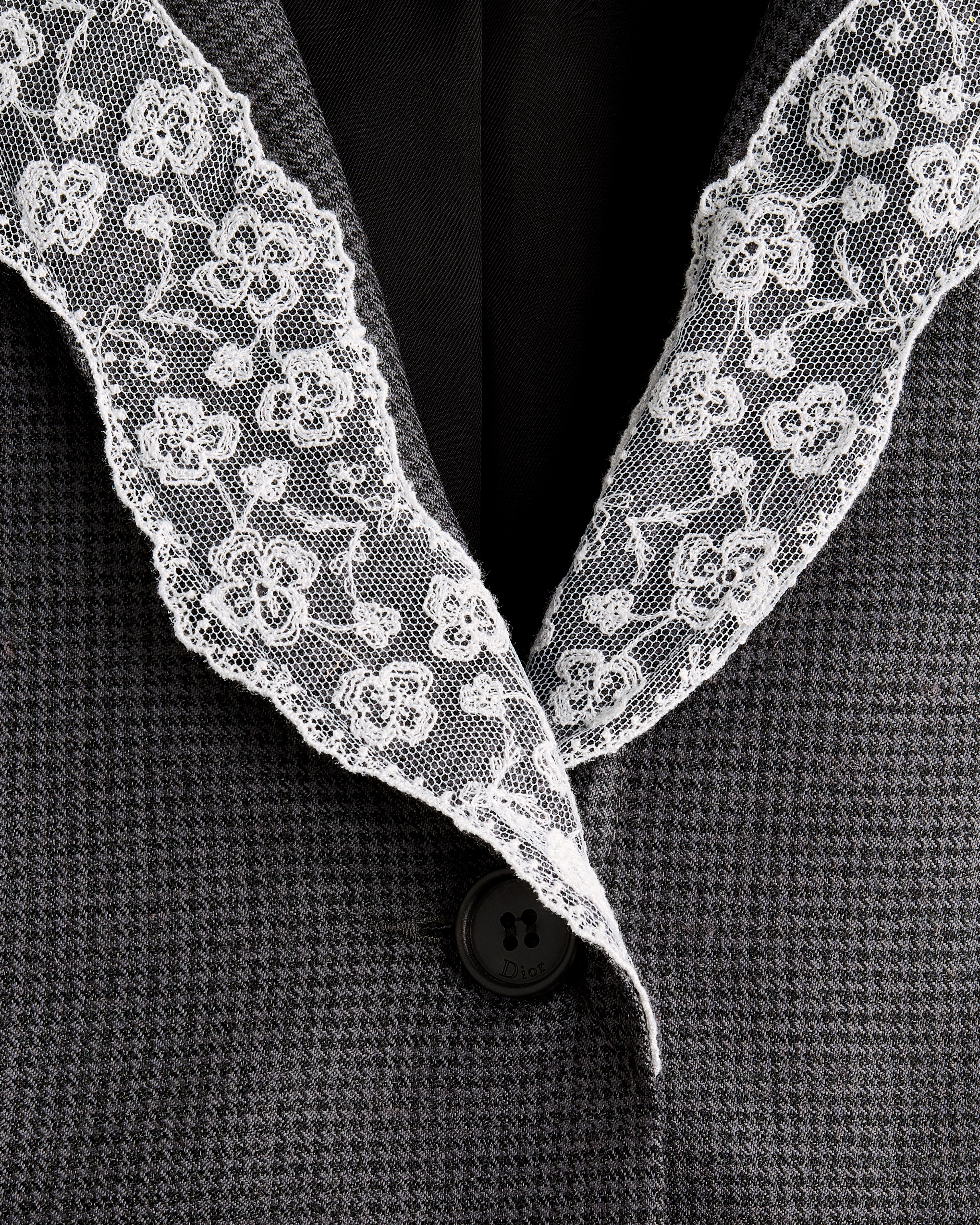 Kids' Bar Jacket Anthracite Gray Nano Houndstooth Wool E10