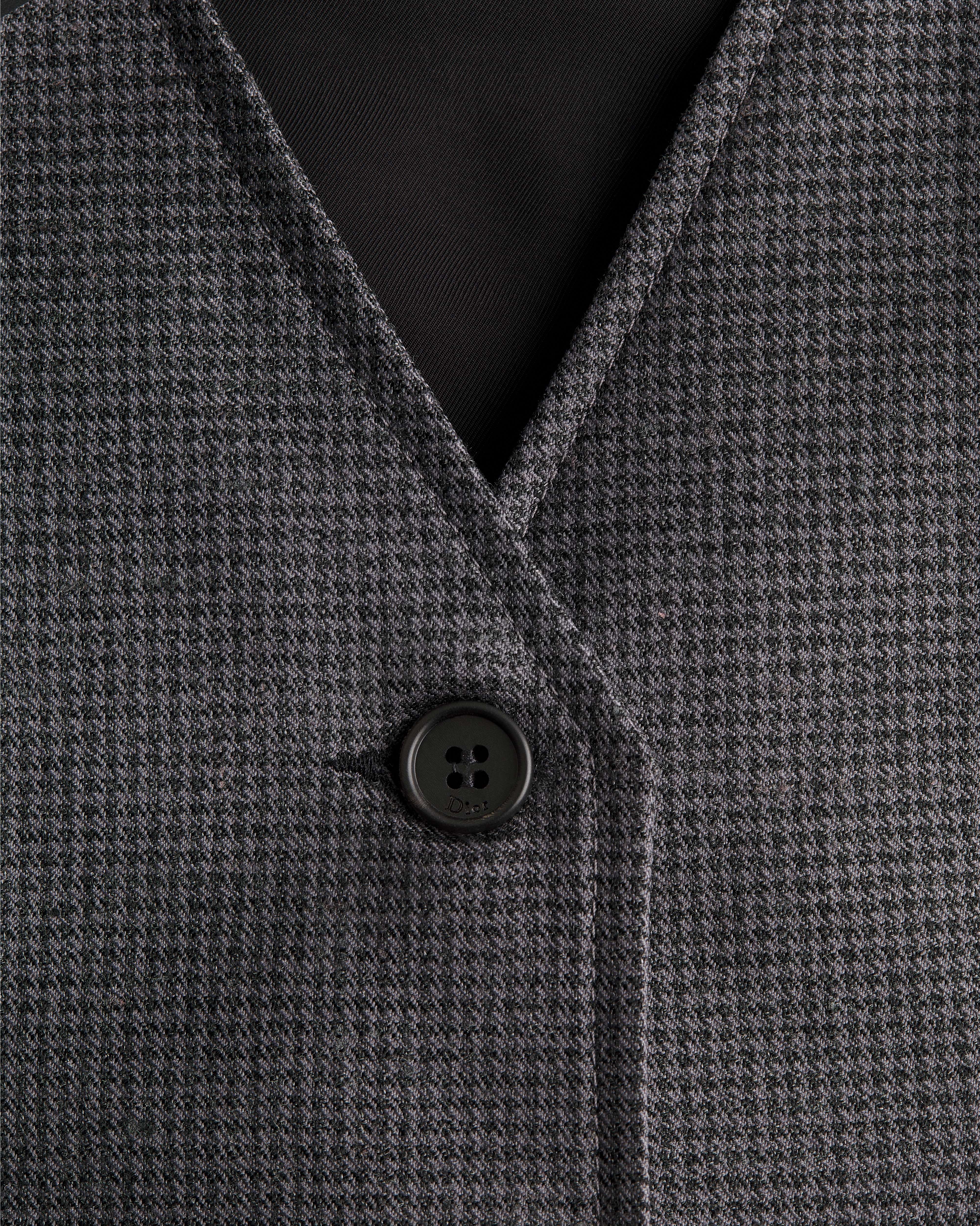 Kids' Vest Anthracite Gray Nano Houndstooth Wool E10