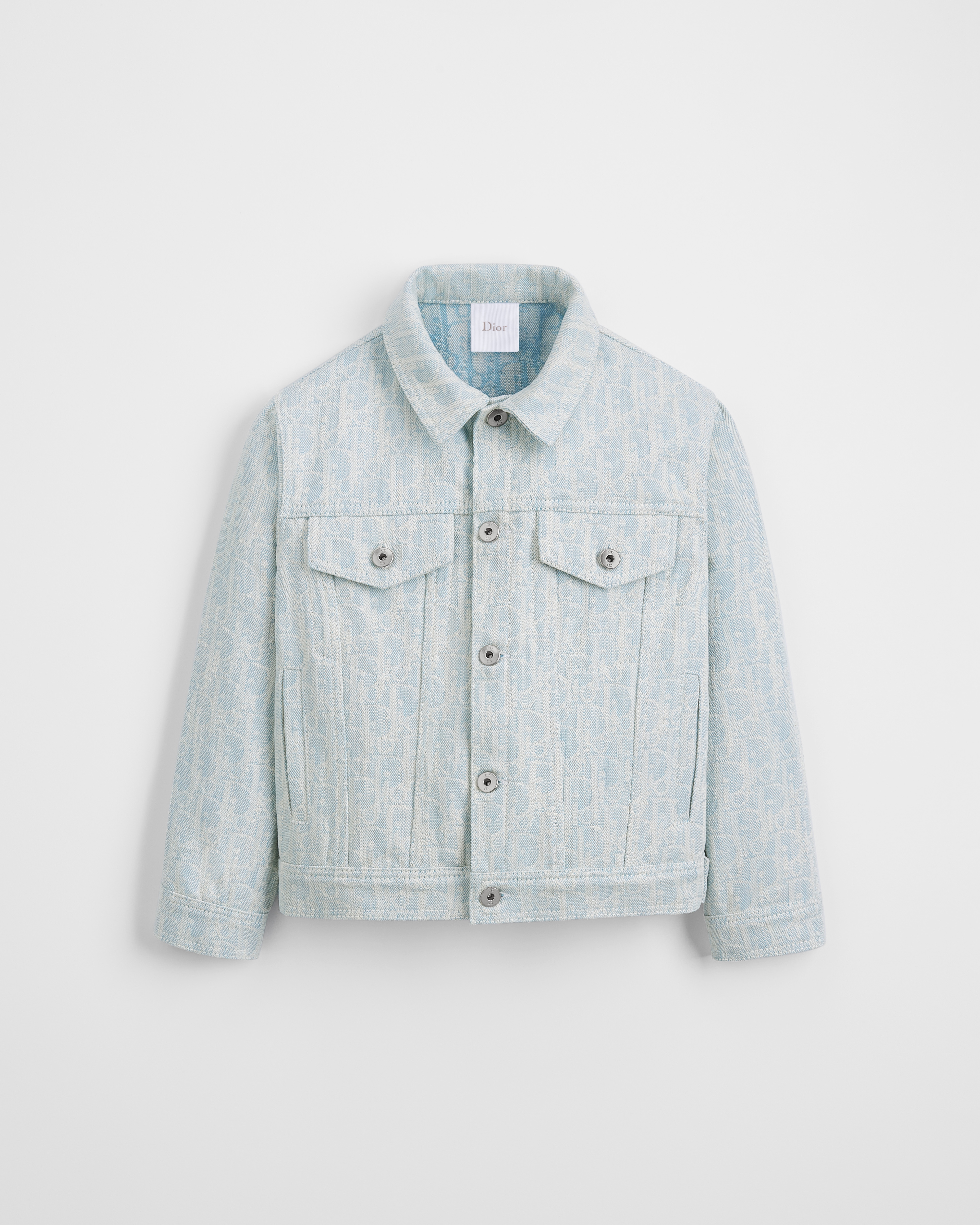 Cazadora infantil Denim de algodón Dior Oblique Washed azul claro E01