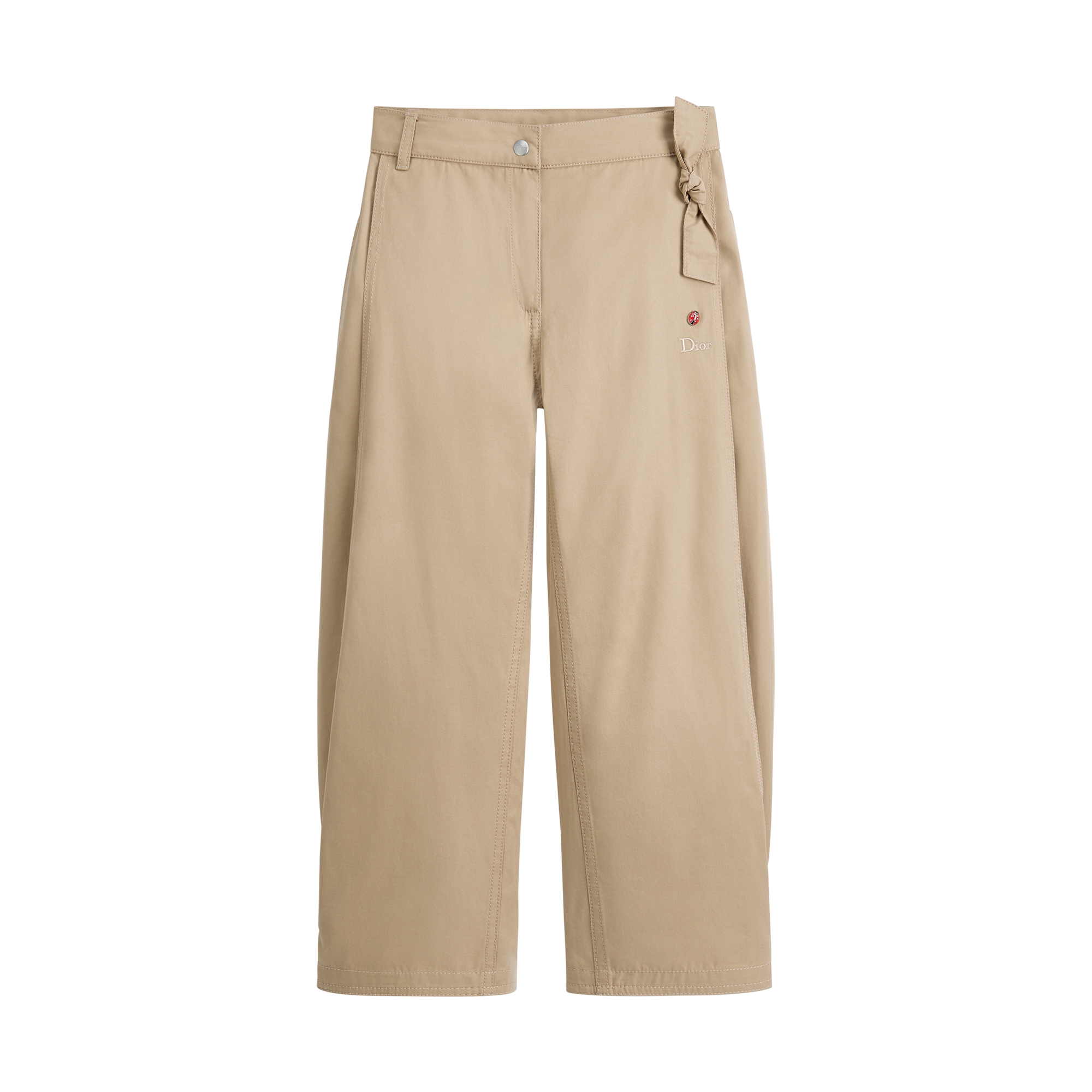 Kids' Wide-Leg Jeans Beige Cotton E01