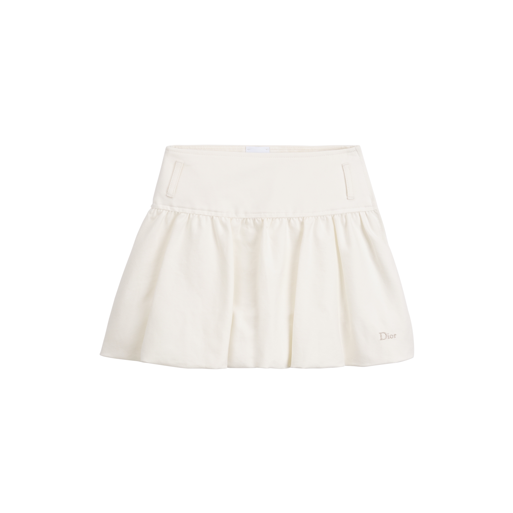 Kids' Balloon Skirt Ivory Cotton Gabardine E01