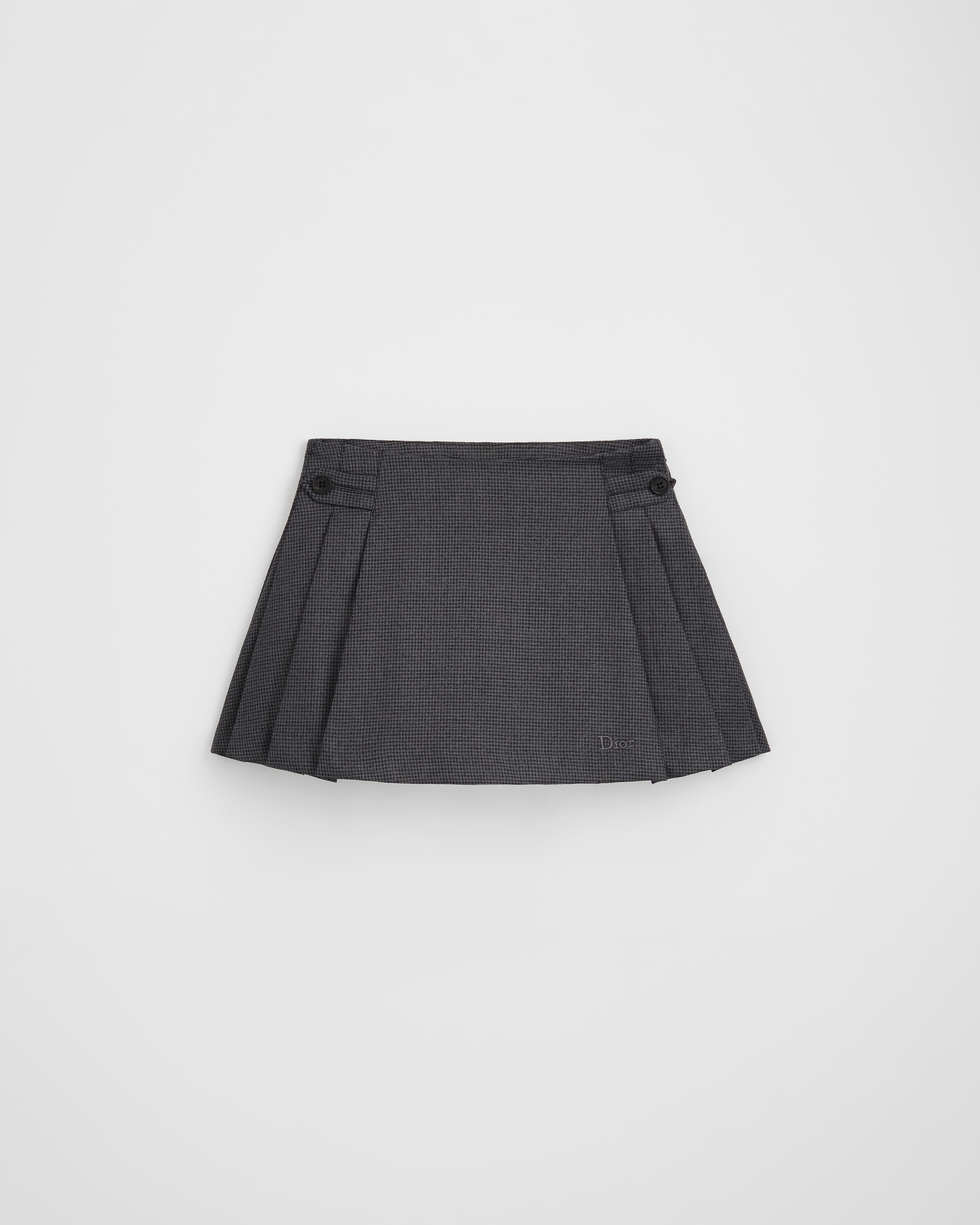 Gonna a trapezio per bambine Lana grigio antracite con motivo pied-de-poule nano E01
