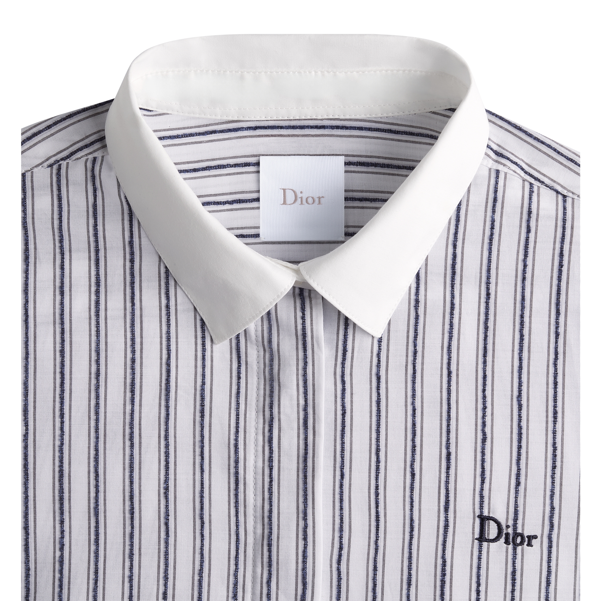 Kids' Shirt Blue and Gray Striped Cotton Poplin E10