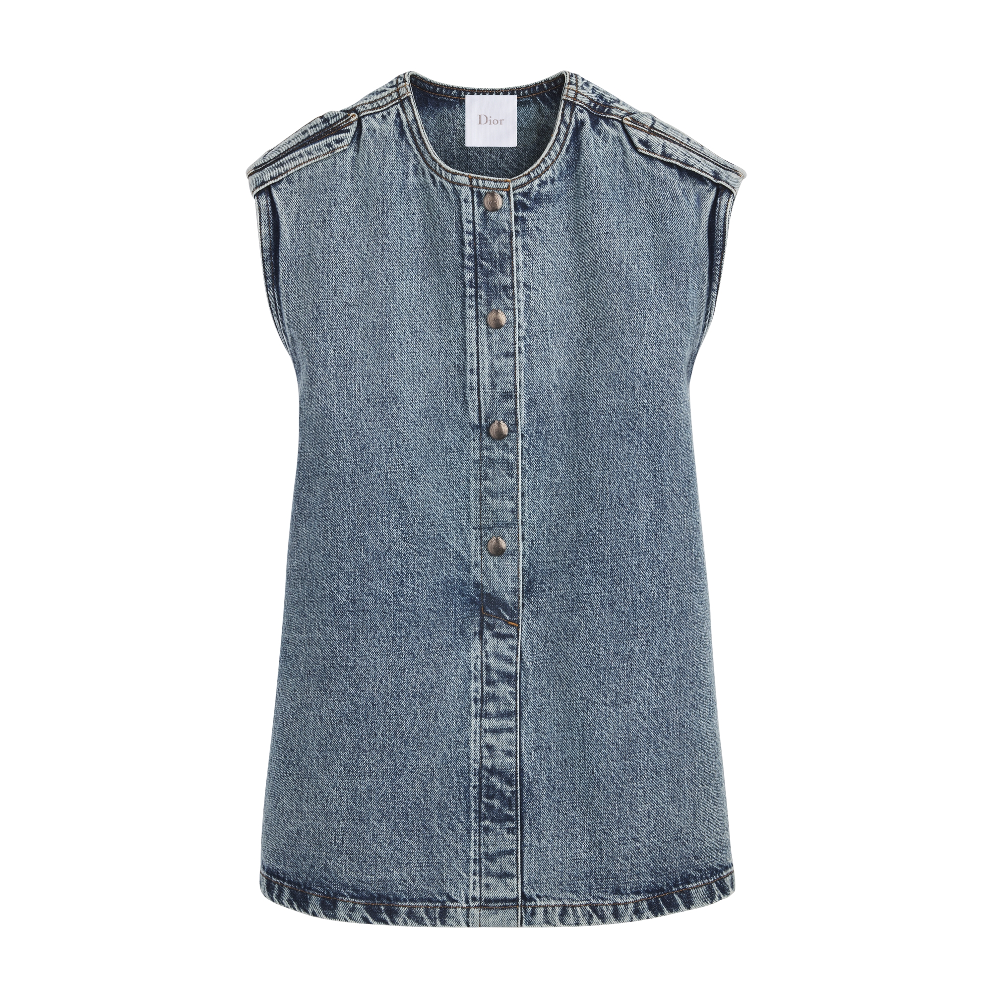 Kids' Straight Dress Blue Cotton Denim E01