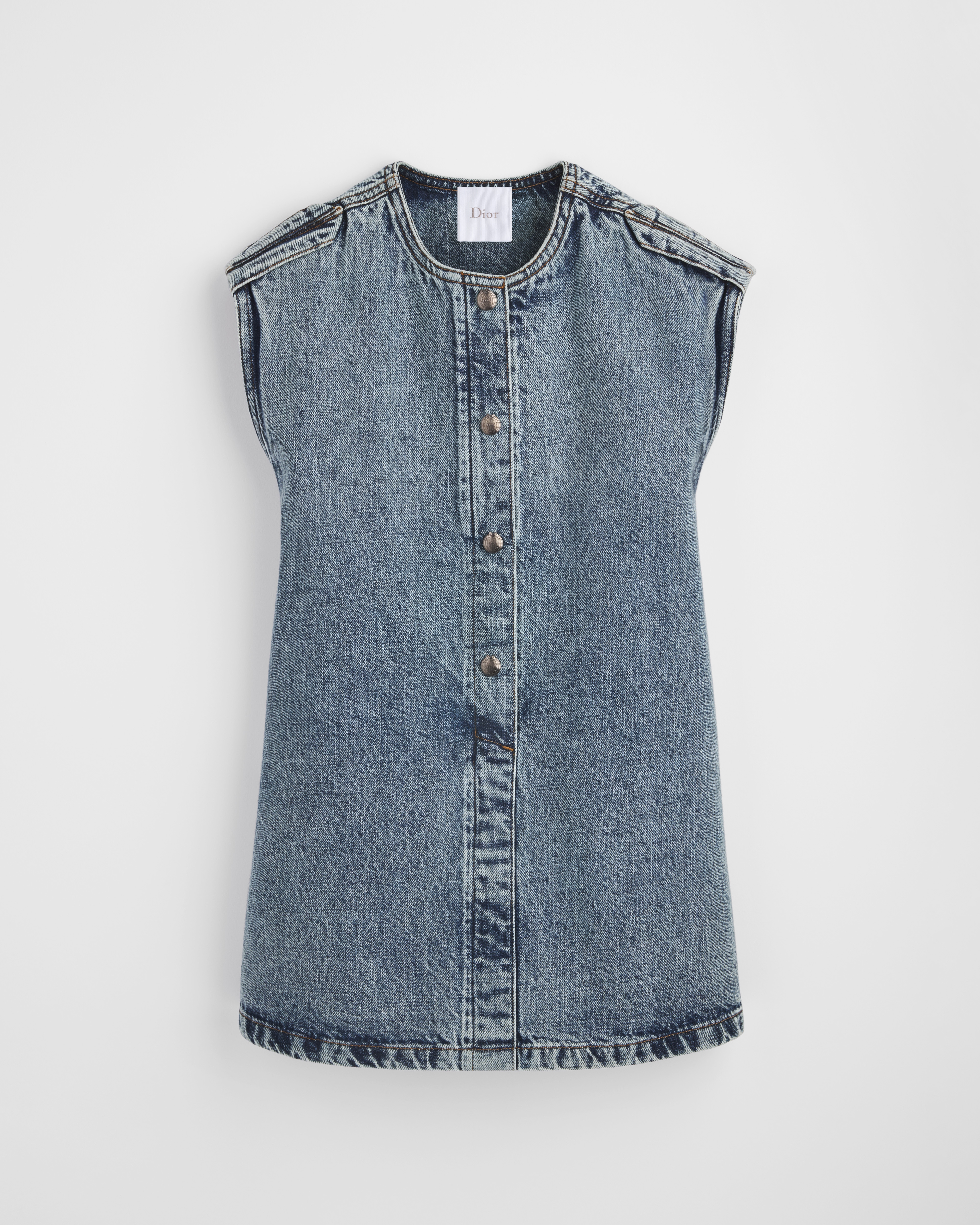 Kids' Straight Dress Blue Cotton Denim E01