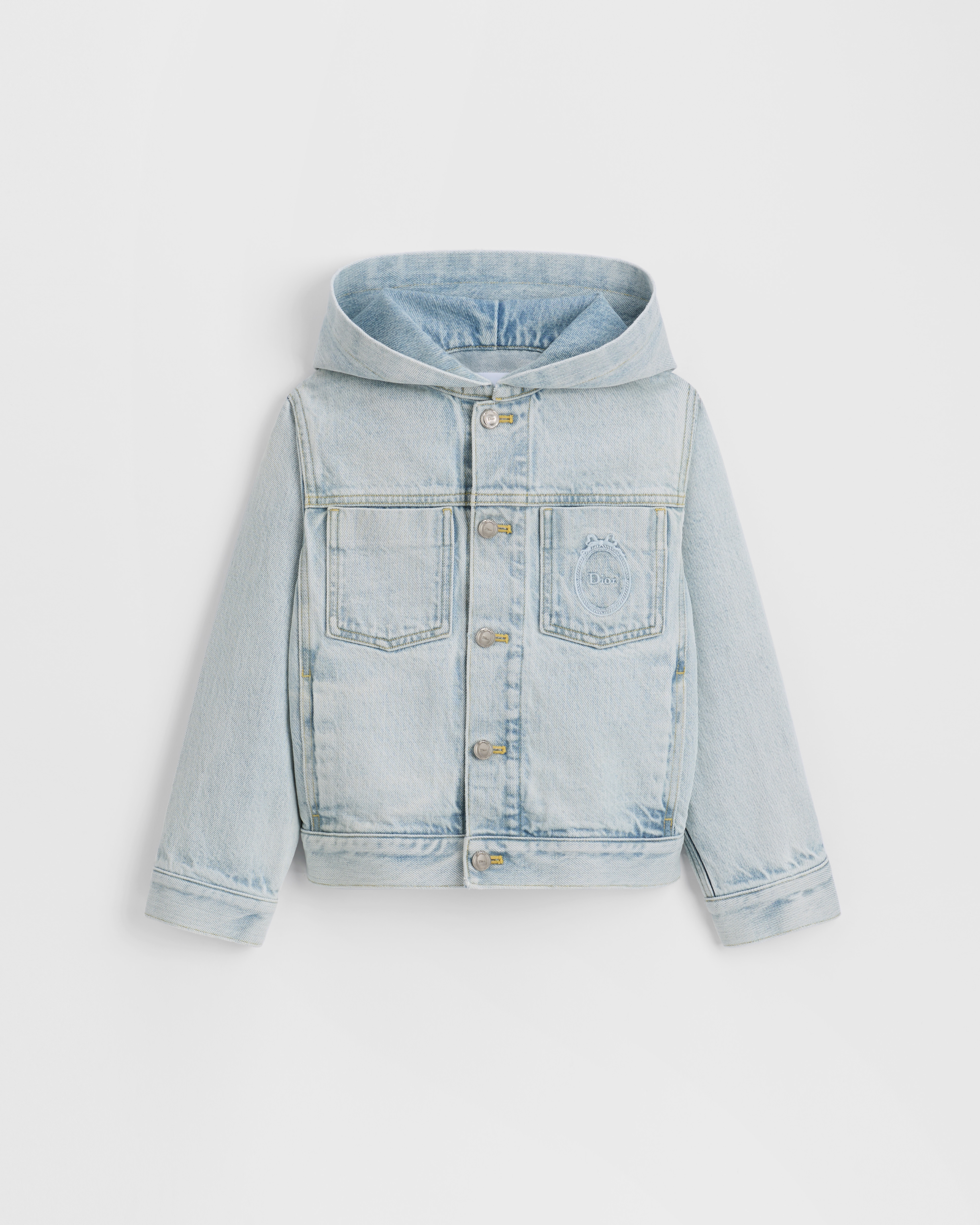 Kapuzenjacke für Kinder Baumwolldenim in Hellblau E01