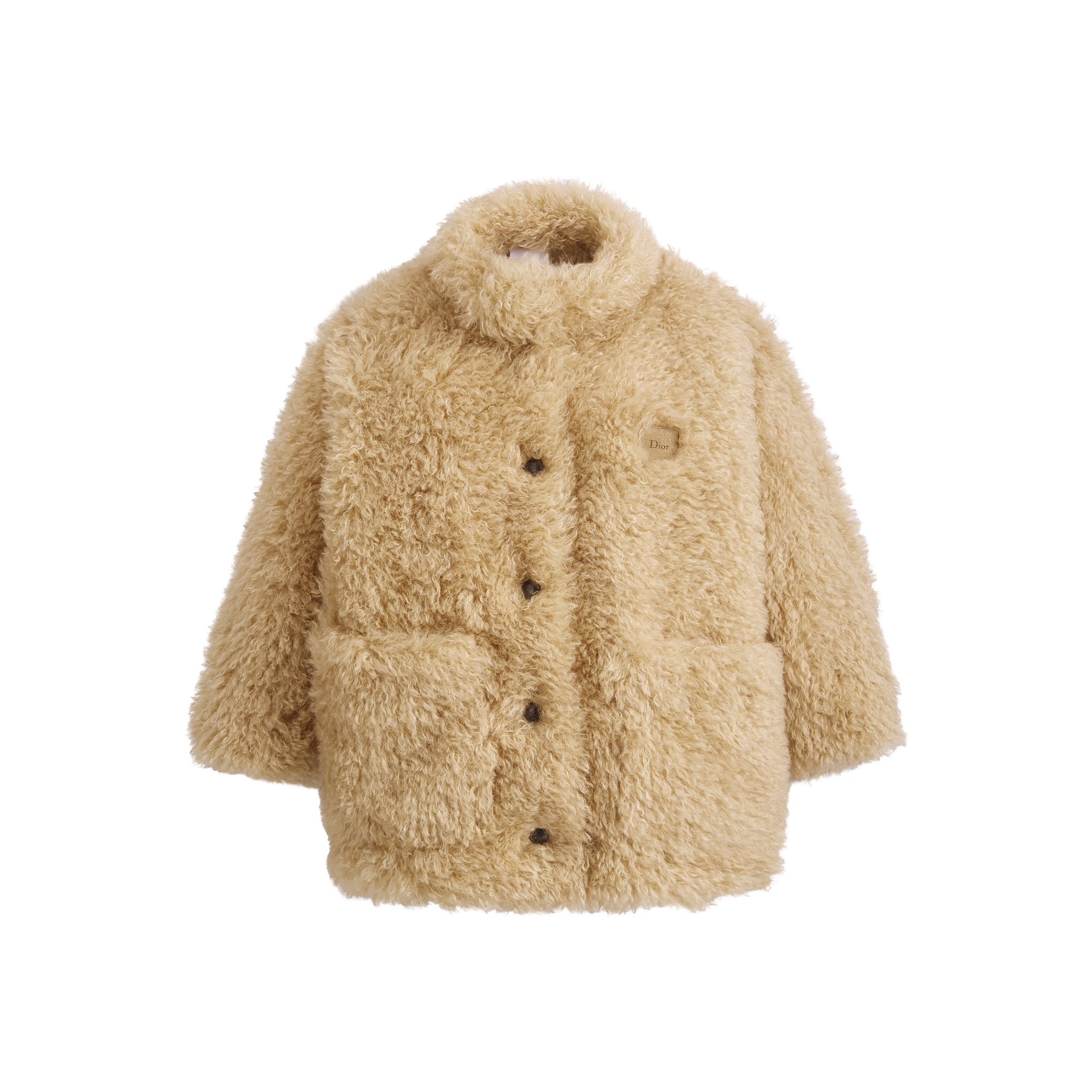 Kids' Coat Beige Faux Fur E01