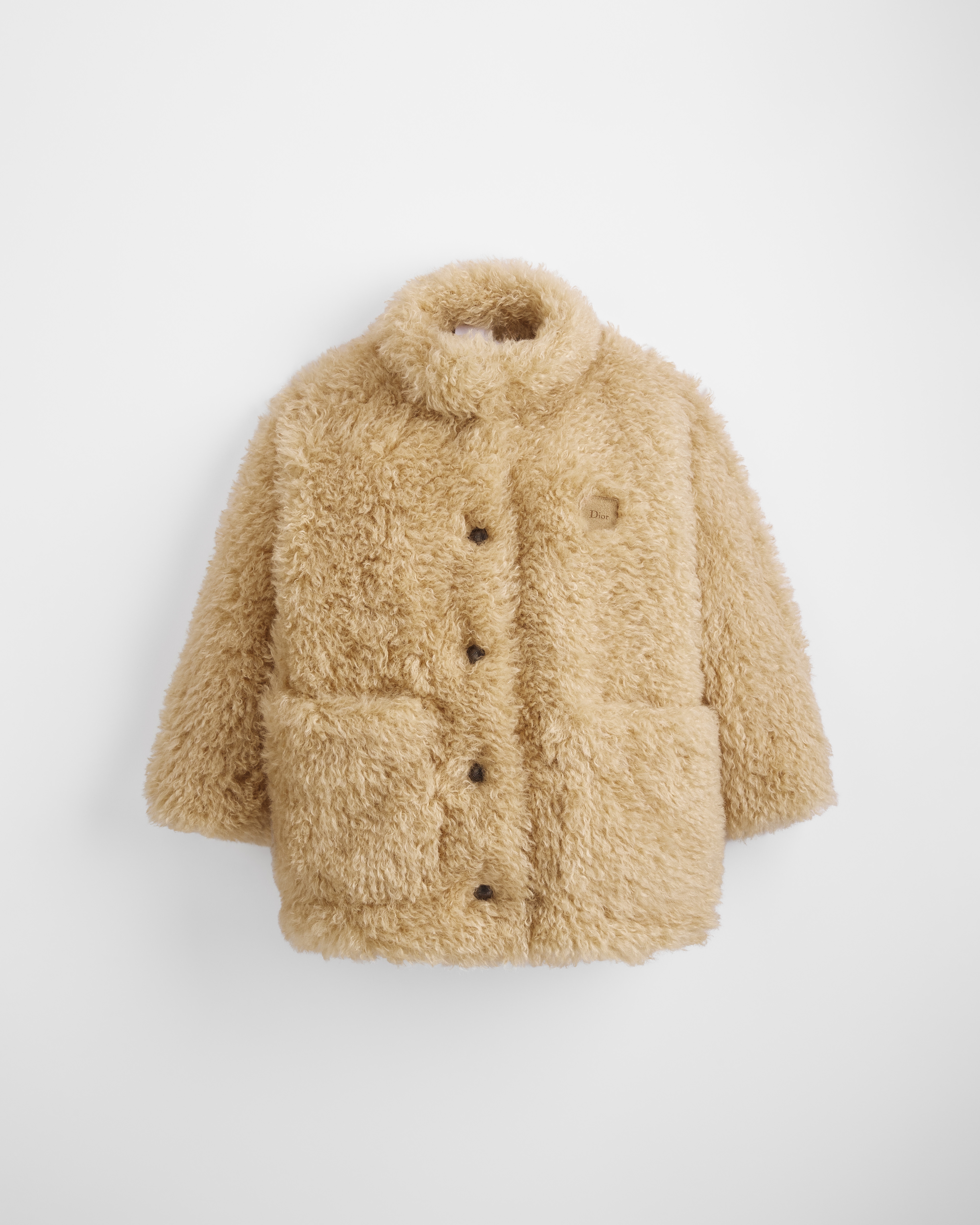 Kids' Coat Beige Faux Fur E01