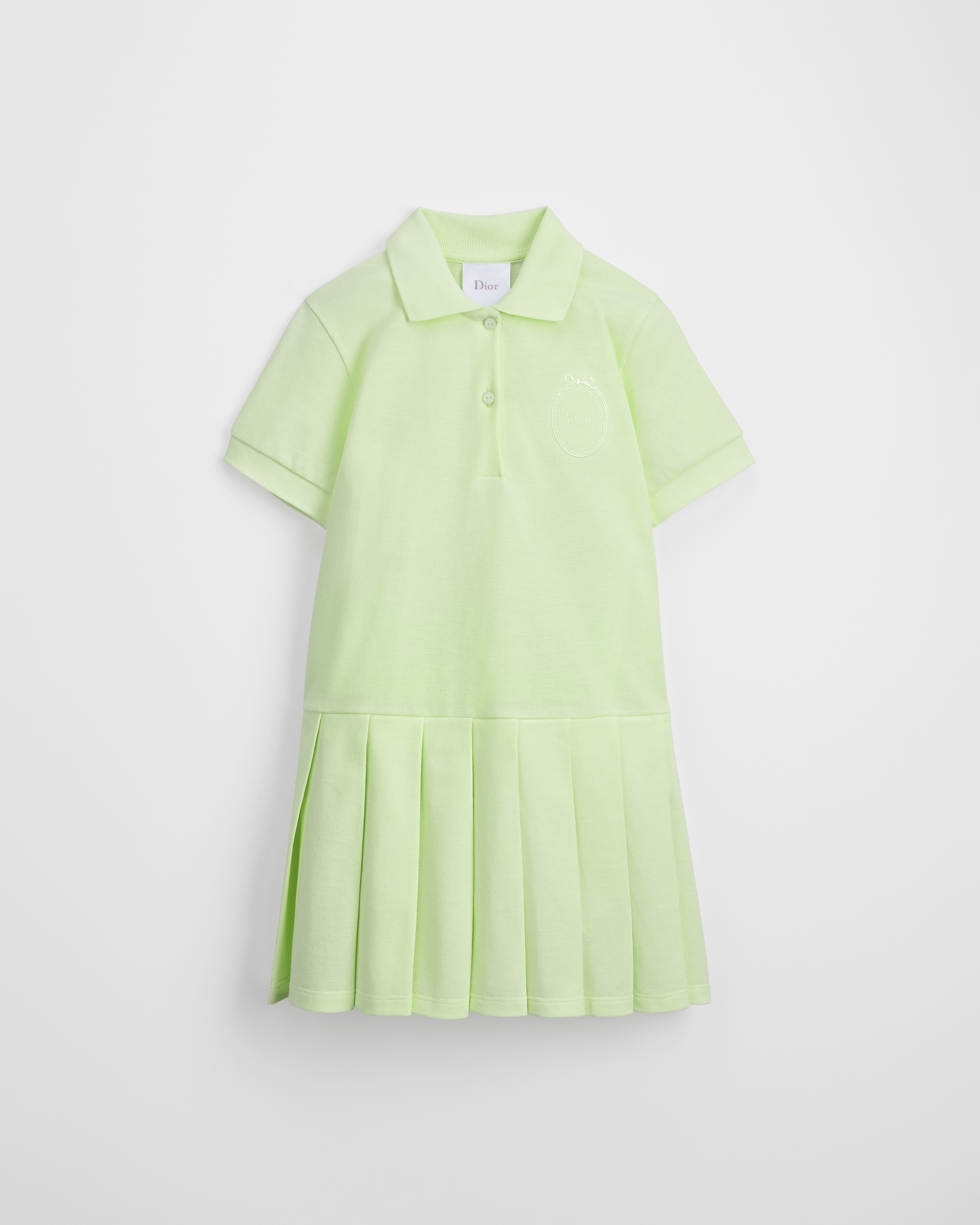 Tenniskleid für Kinder Baumwollpikee in Grün E01