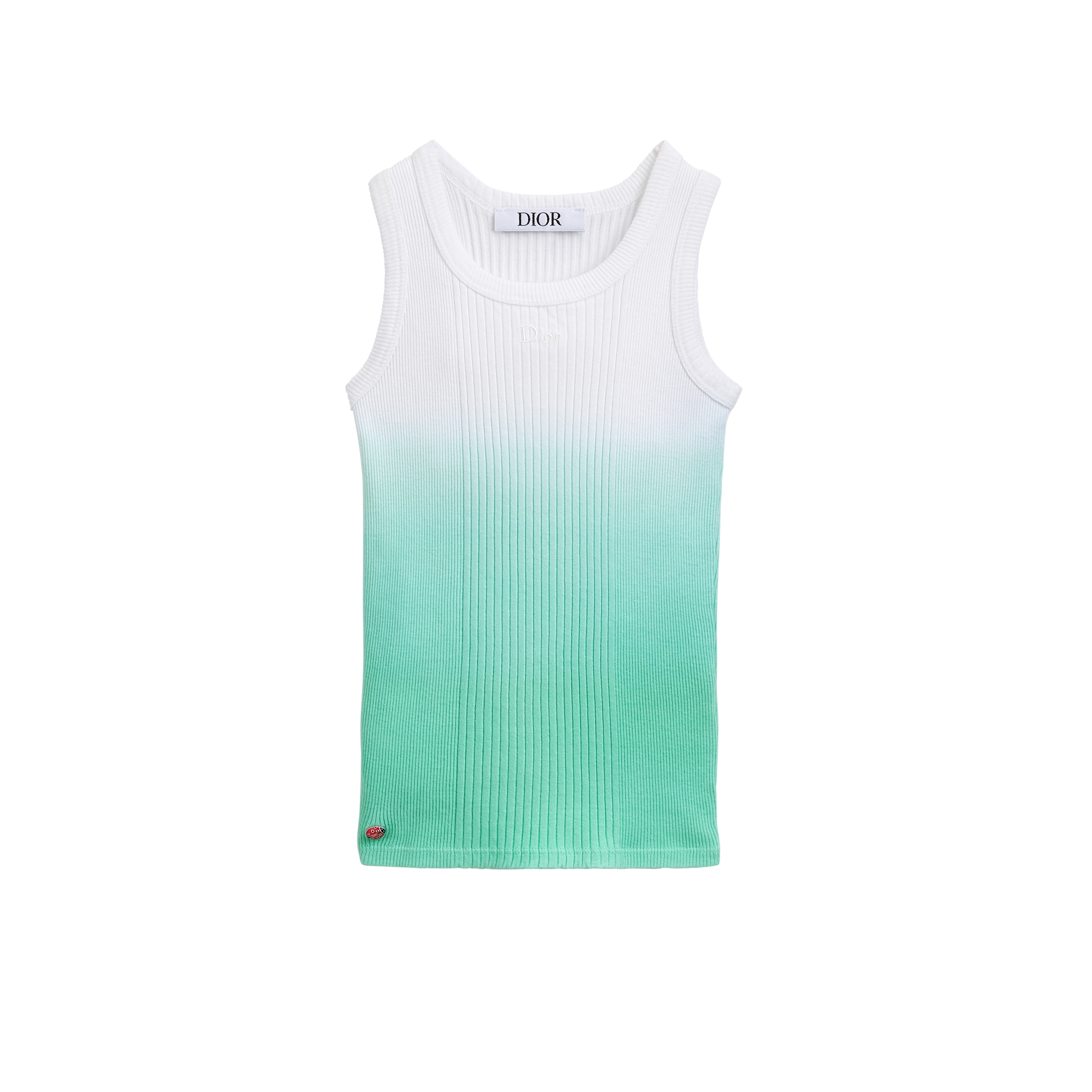 Dior アイボリー タンクトップ 13A Tank Top White Ribbed Cotton Jersey | DIOR