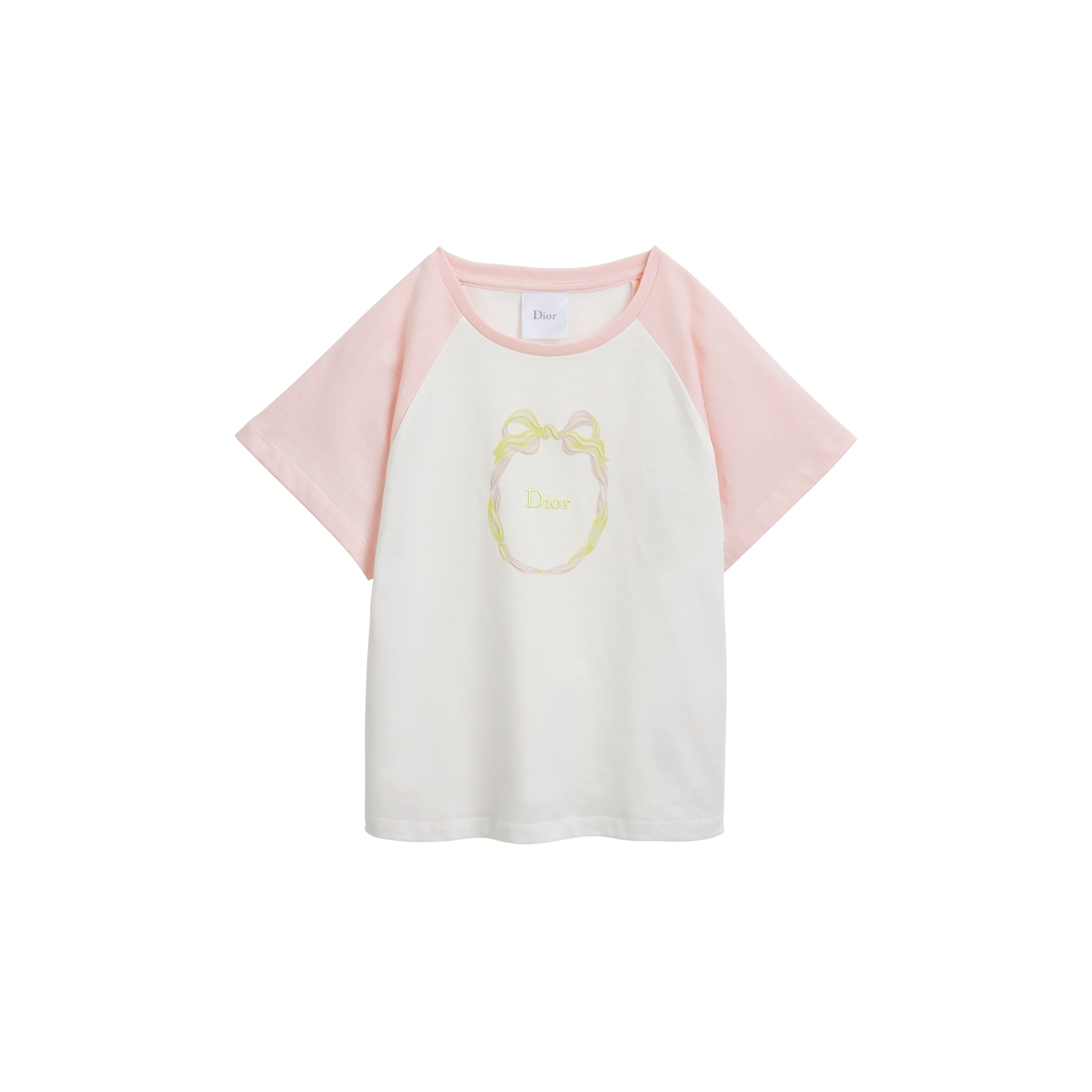 Kids' T-Shirt Ivory and Pink Cotton Jersey E01