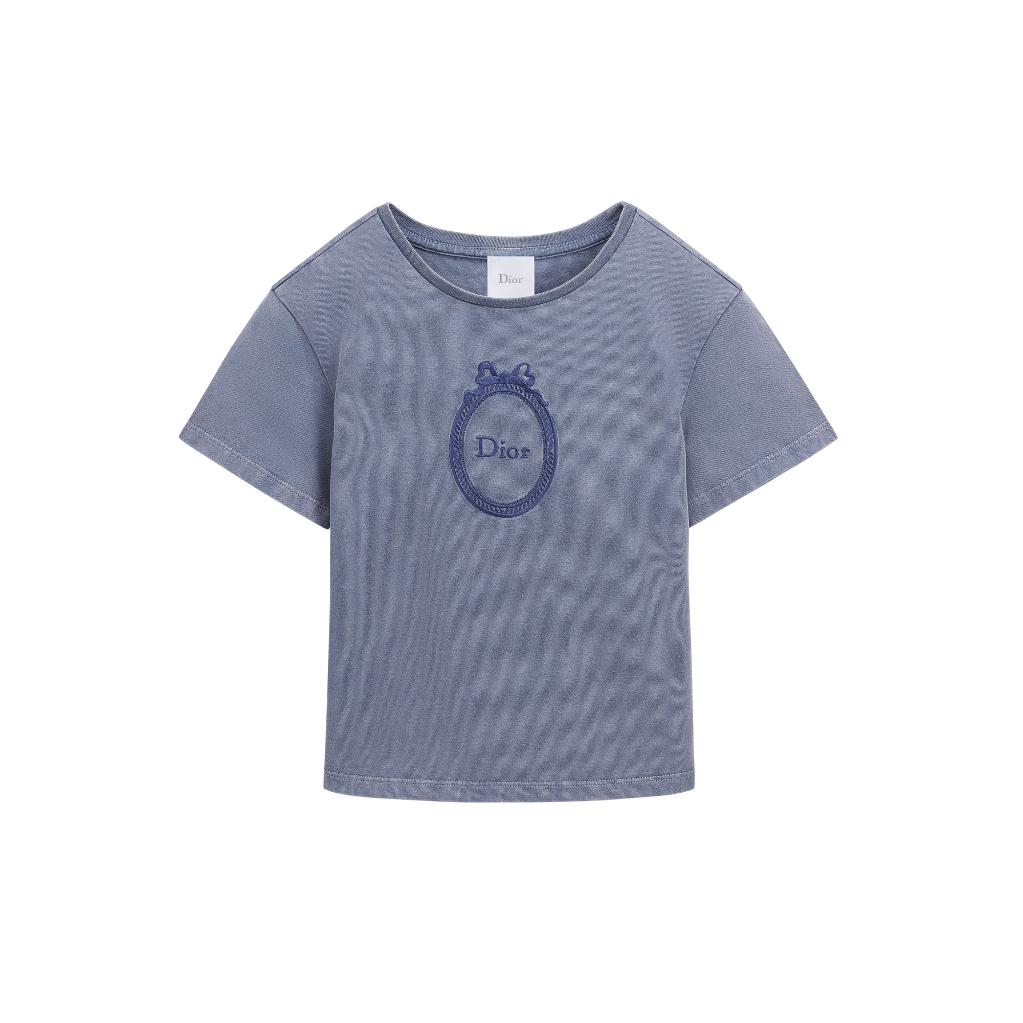 Kids' T-Shirt Denim Blue Stonewashed Cotton Jersey E01