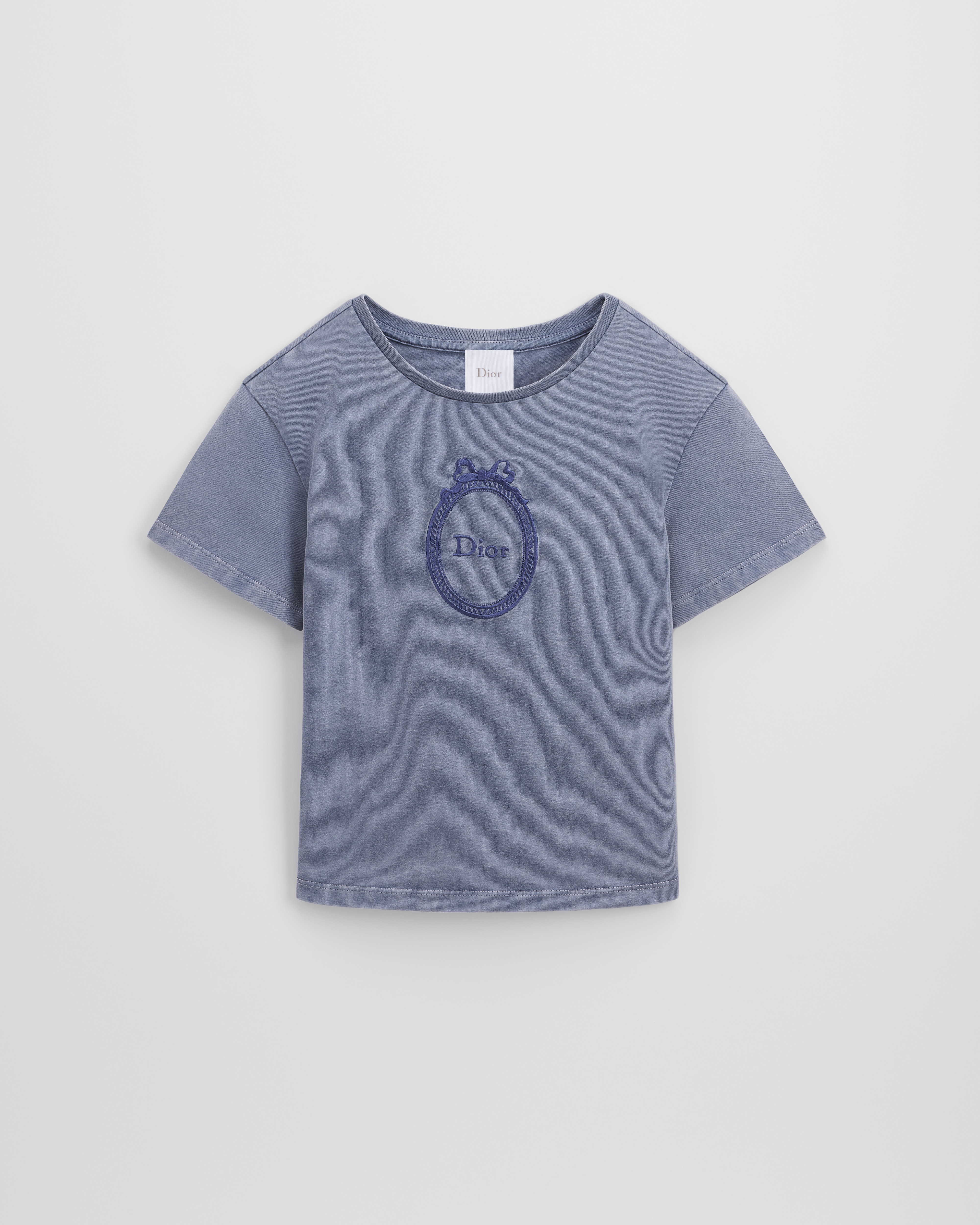 Kids' T-Shirt Denim Blue Stonewashed Cotton Jersey E01