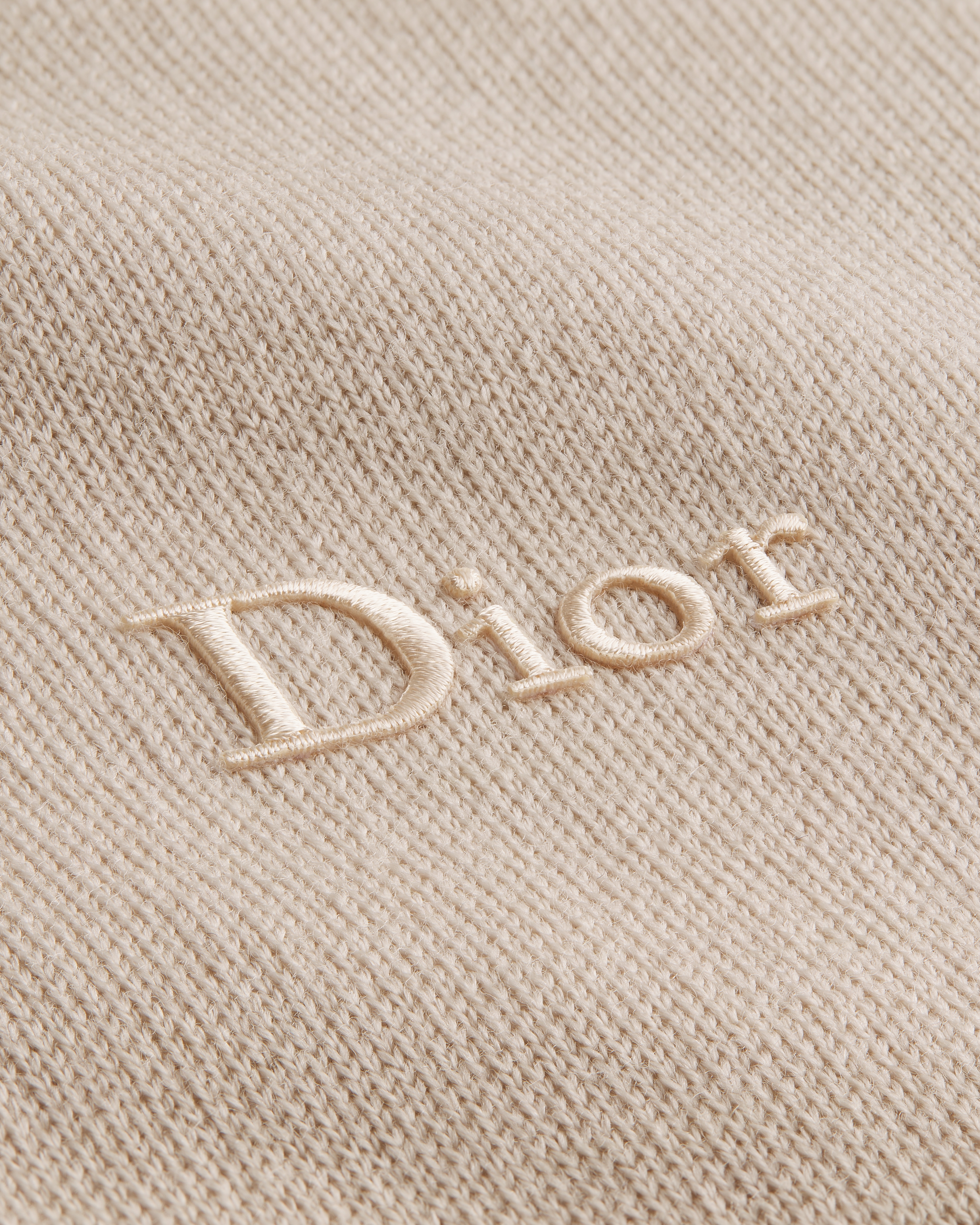 Kids' Reversible Zipped Cardigan with Hood Beige Wool Knit and Dior Oblique Jacquard E10