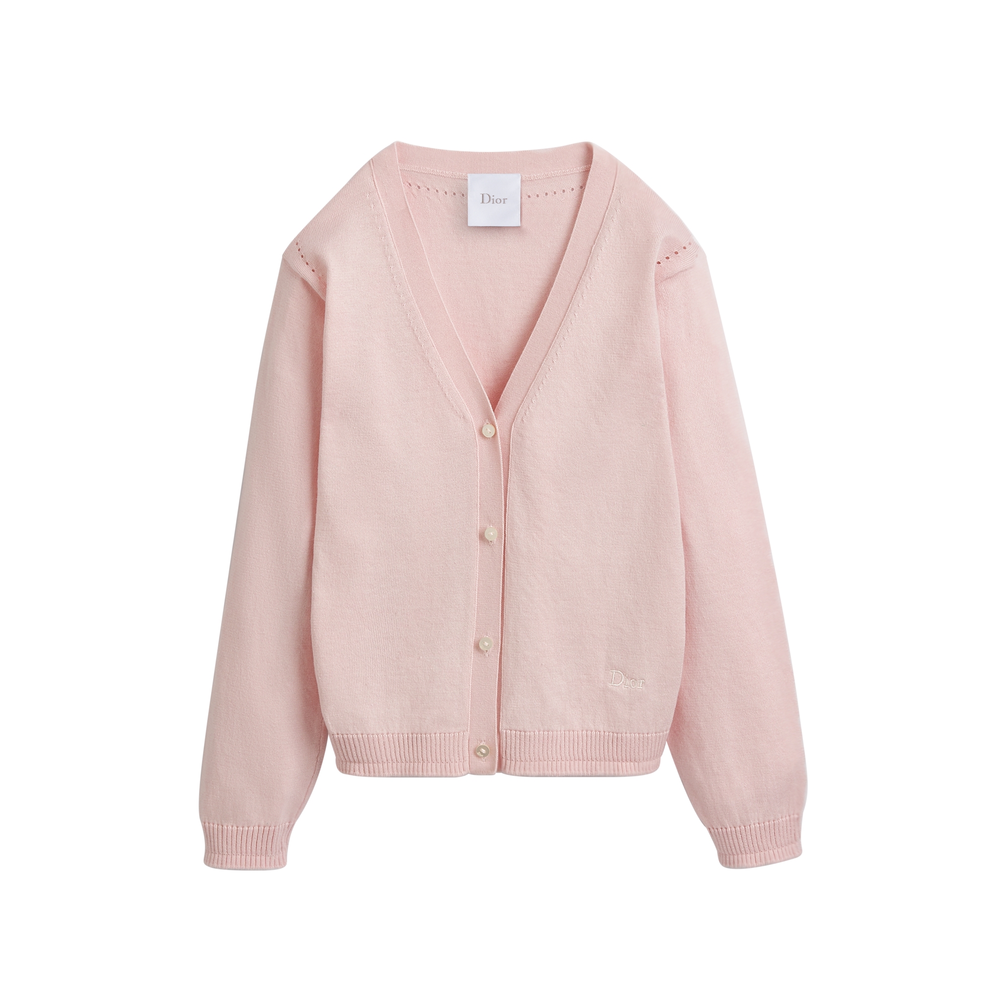 Kids' Cardigan Pale Pink Cotton and Cashmere Knit E01