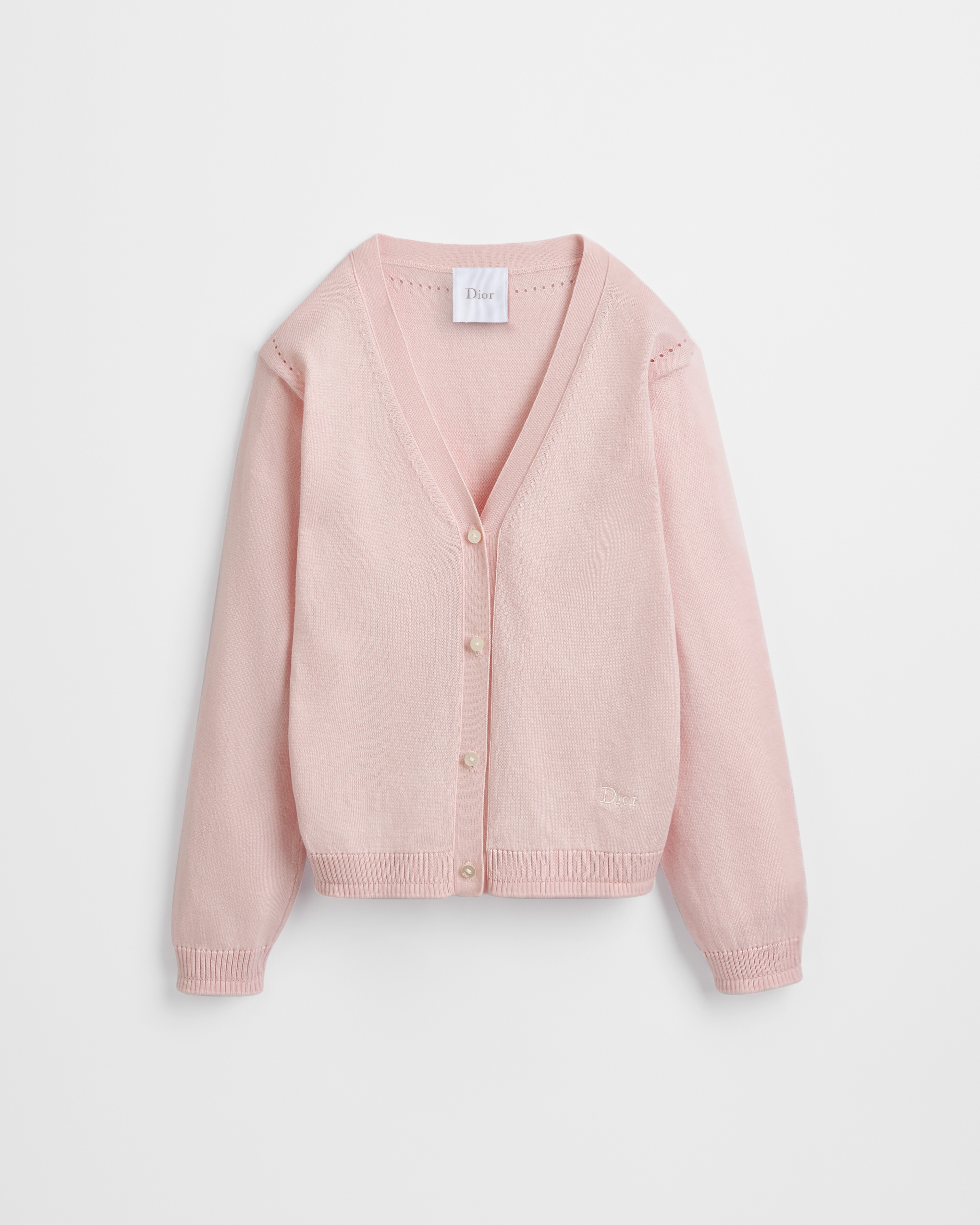 Cardigan per bambini Maglia di cotone e cachemire rosa pallido E01